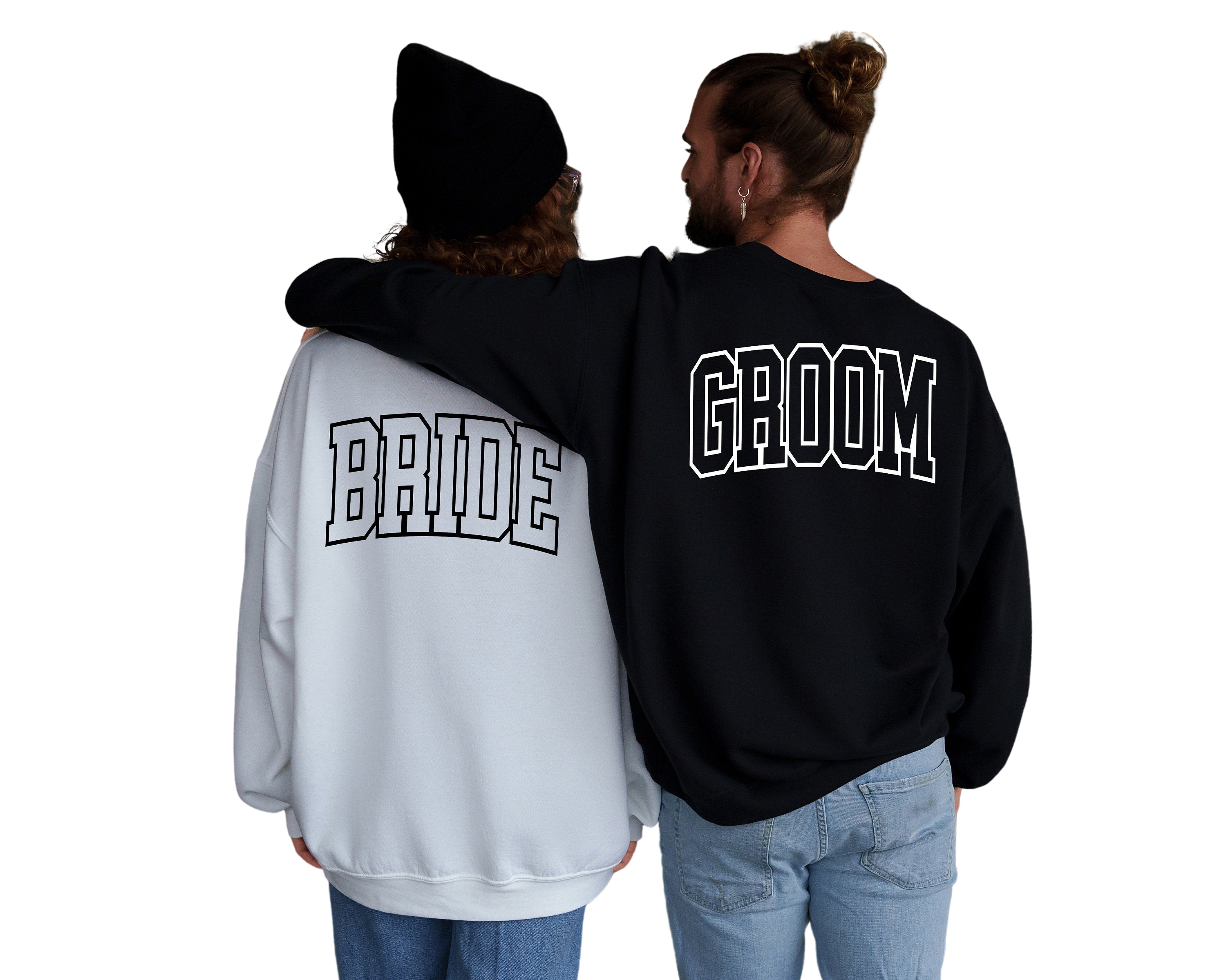 Bride & Groom Wedding Sweatshirt, Mr and Mrs Wedding Engagement Gift, Personalized Bride Gift,