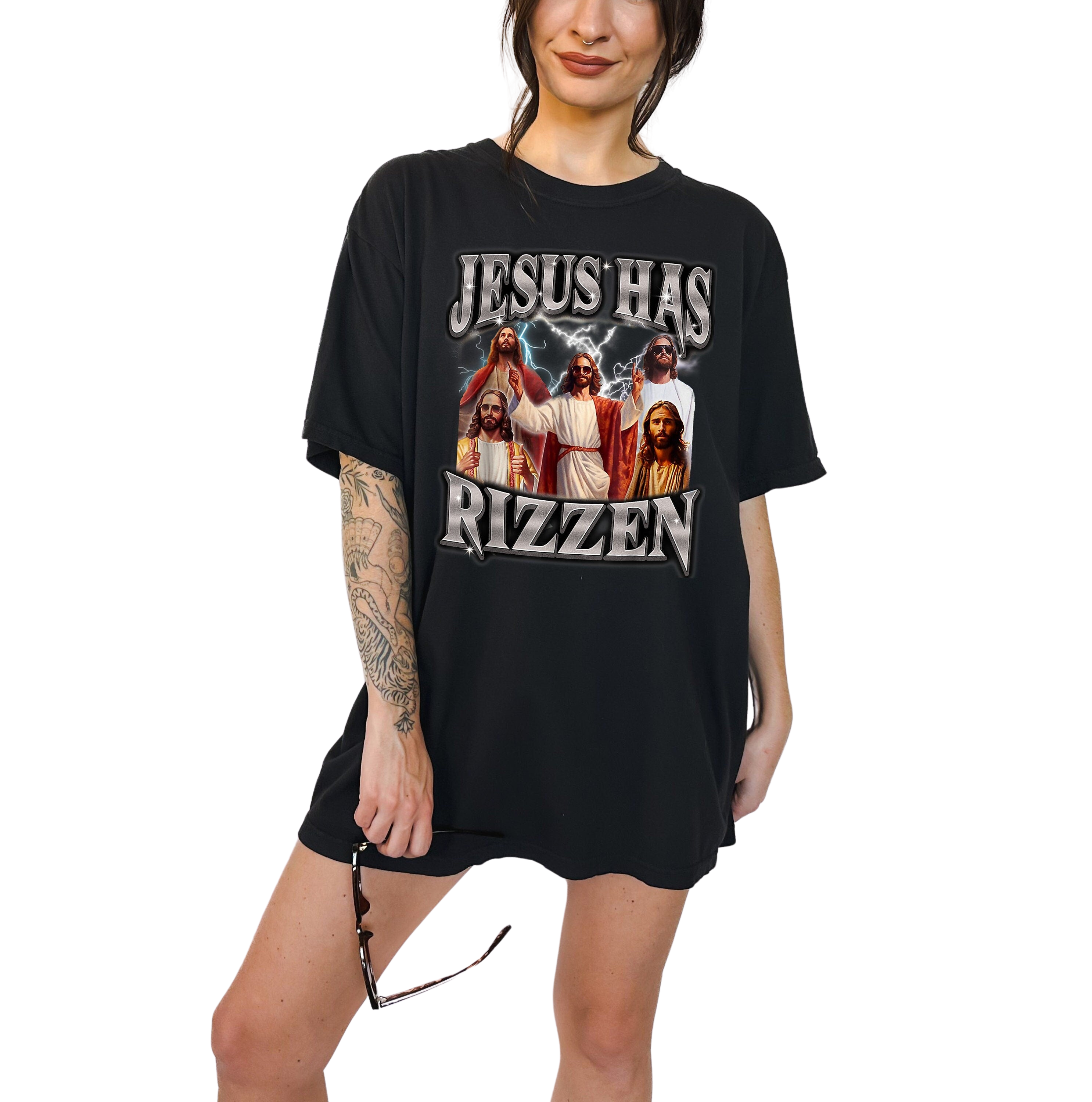 Jesus Has Rizzen Vintage Washed Shirt, Jesus Has Risen Shirt, Easter Shirt, Happy Easter, Funny