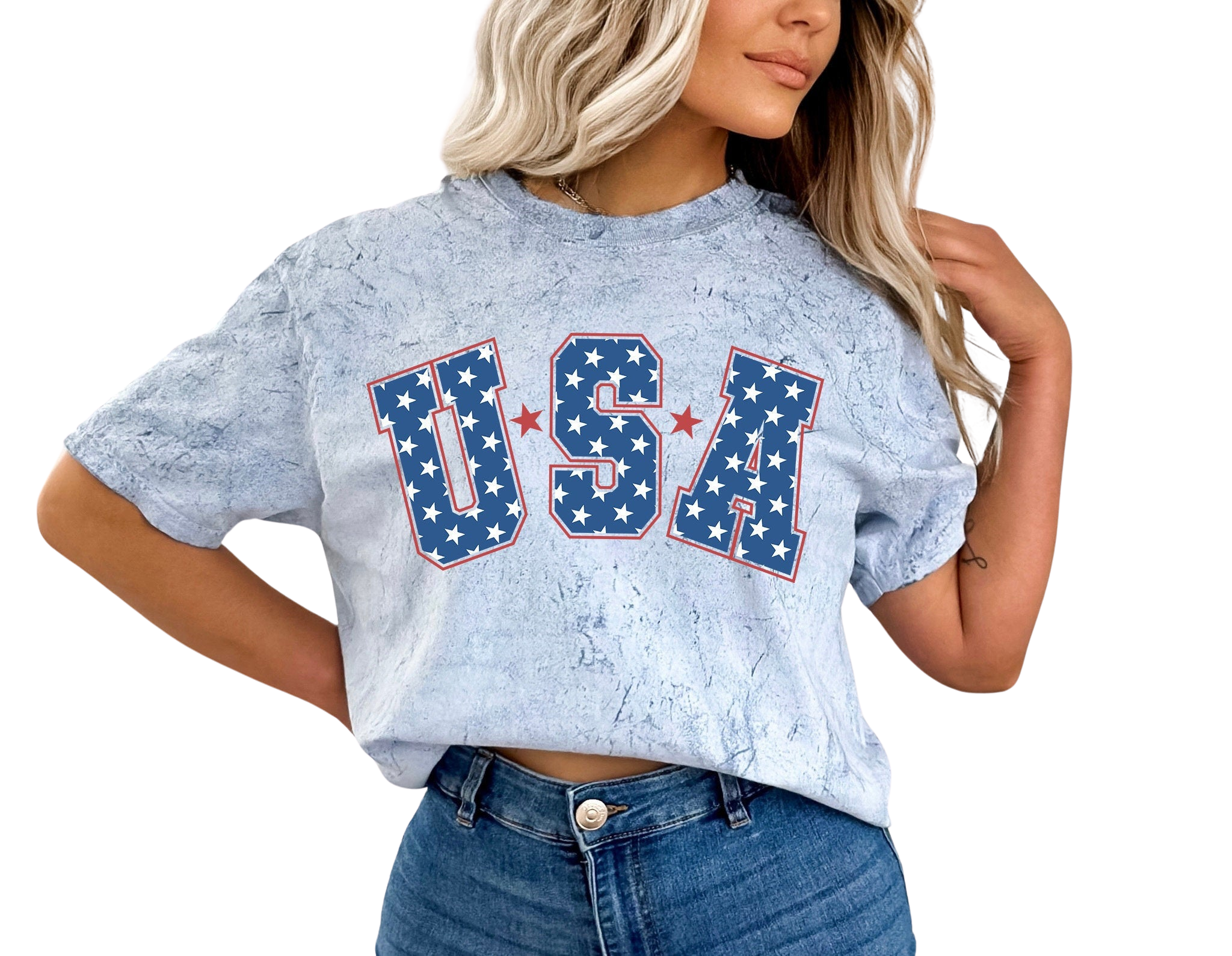 Retro USA Stars and Stripes Tie Dye shirt, Retro fourth shirt, Unisex 4th of July shirt,America