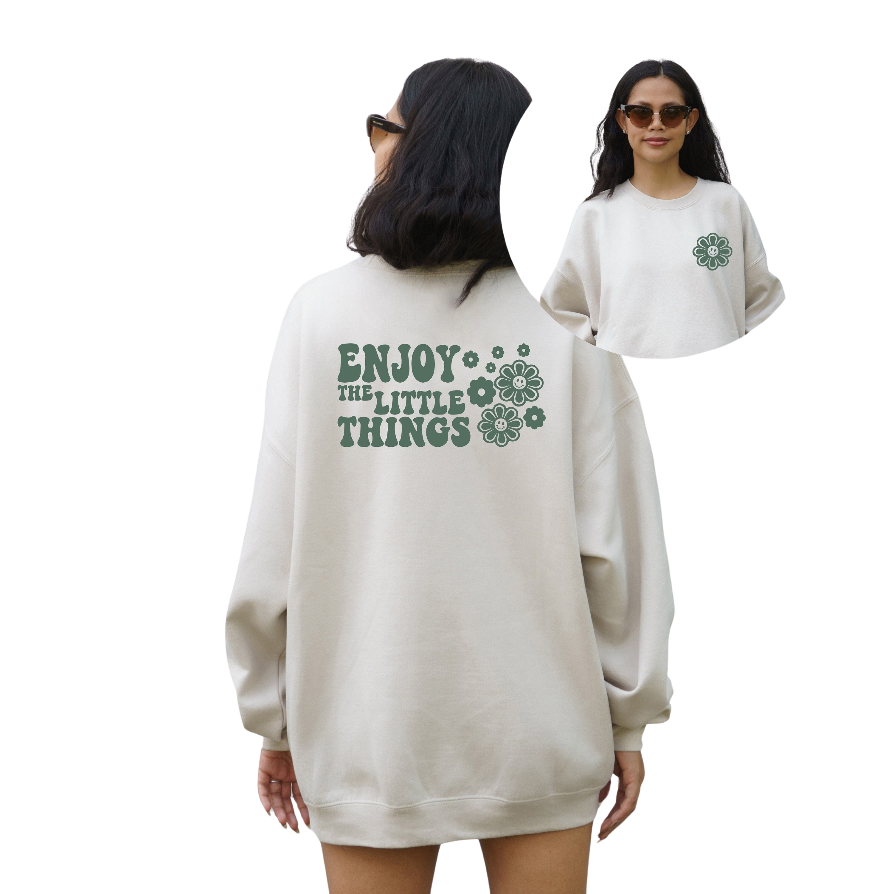 Enjoy The Little Things Crewneck, Positive Sweatshirt, Mental Health Awareness, Grow Positive