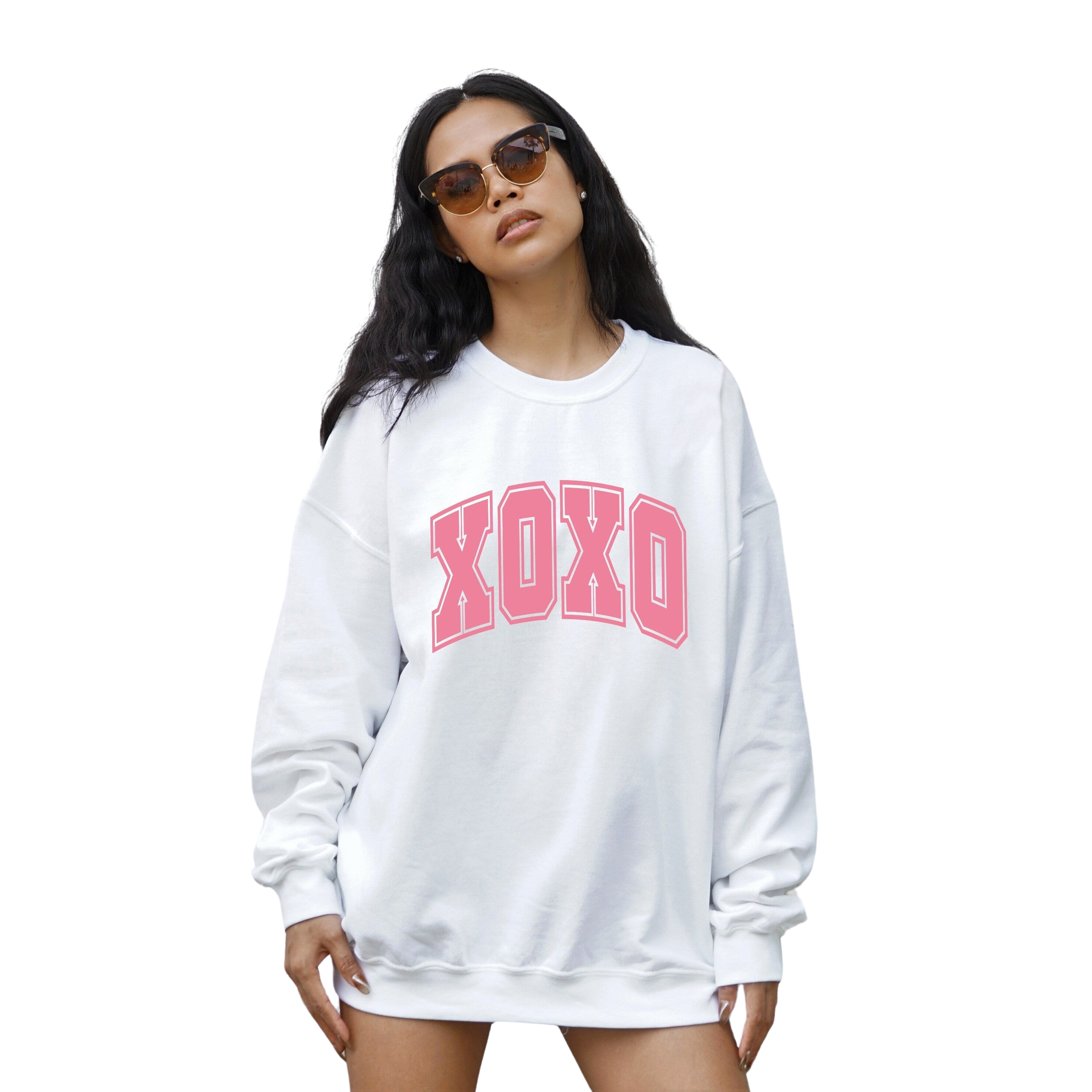 Retro Valentines Sweatshirt, Retro XOXO Varsity Sweater, Valentines Day Pullover, Womens Valentines