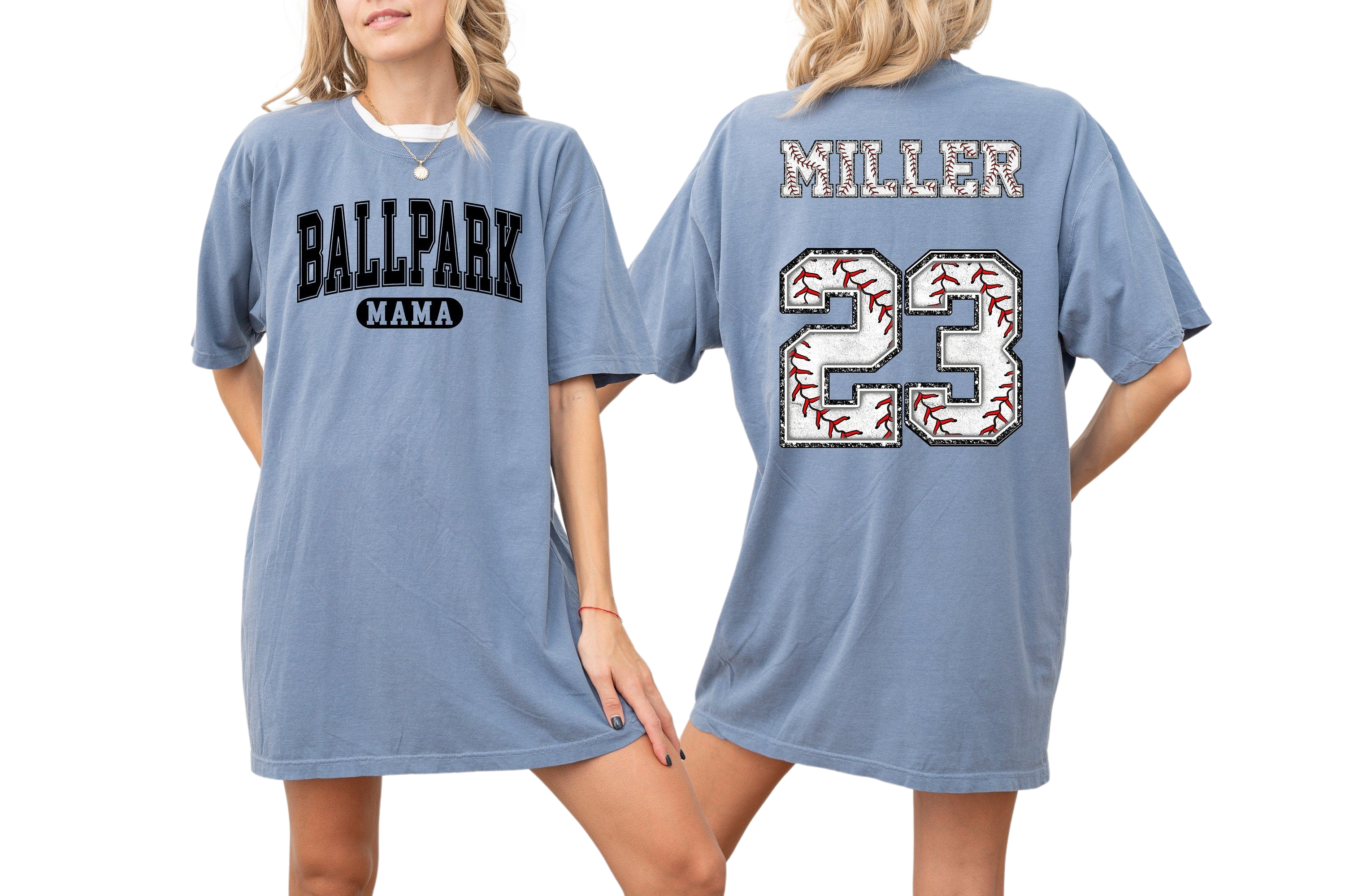 Custom Vintage Washed Tee, Two-sided Baseball Tshirt With Custom Number And Name, Sports Shirt,