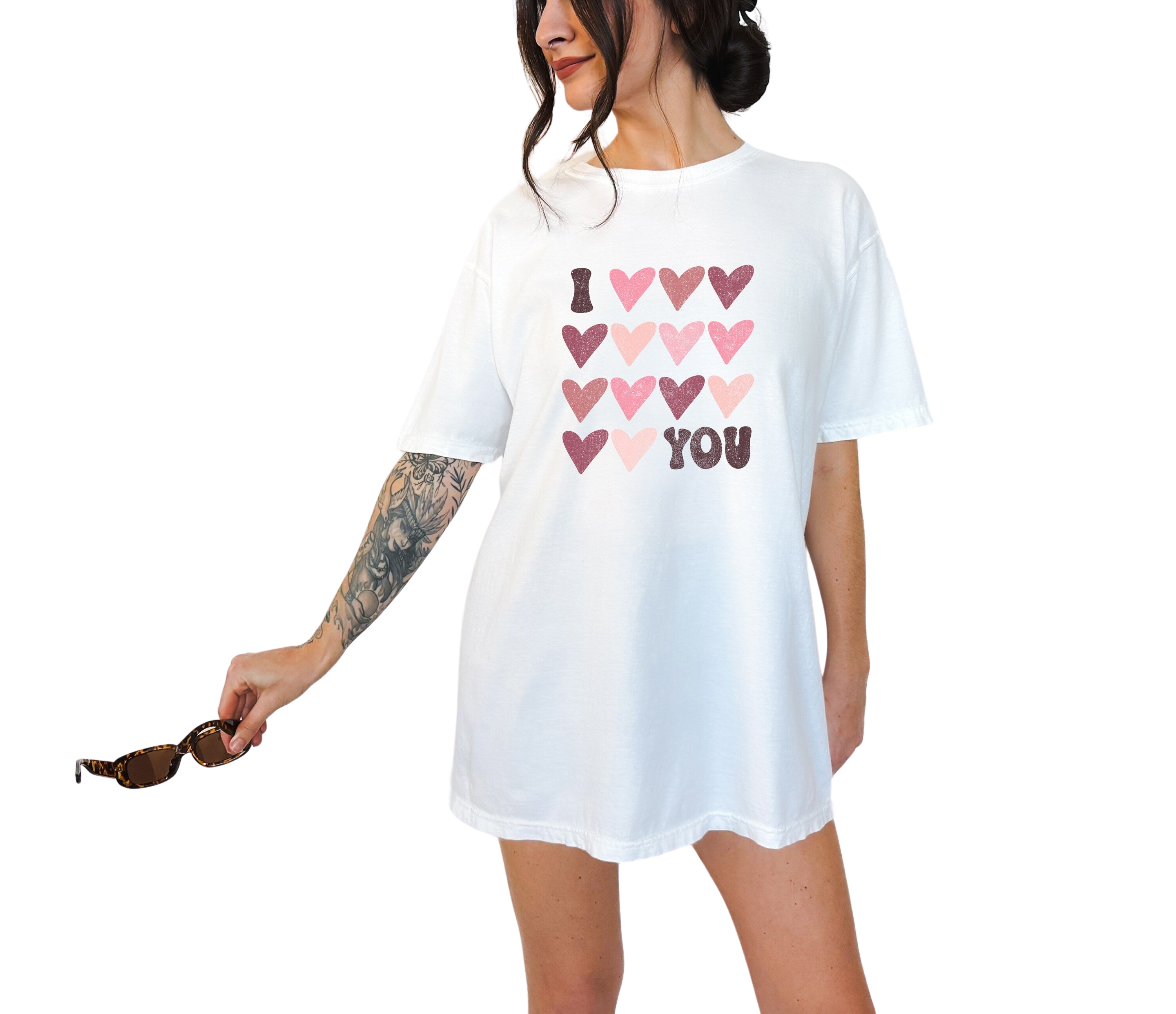 Retro Valentines Day Vintage Washed Shirt, I Heart You, Vintage Galentines Day T Shirt, Love Shirt,