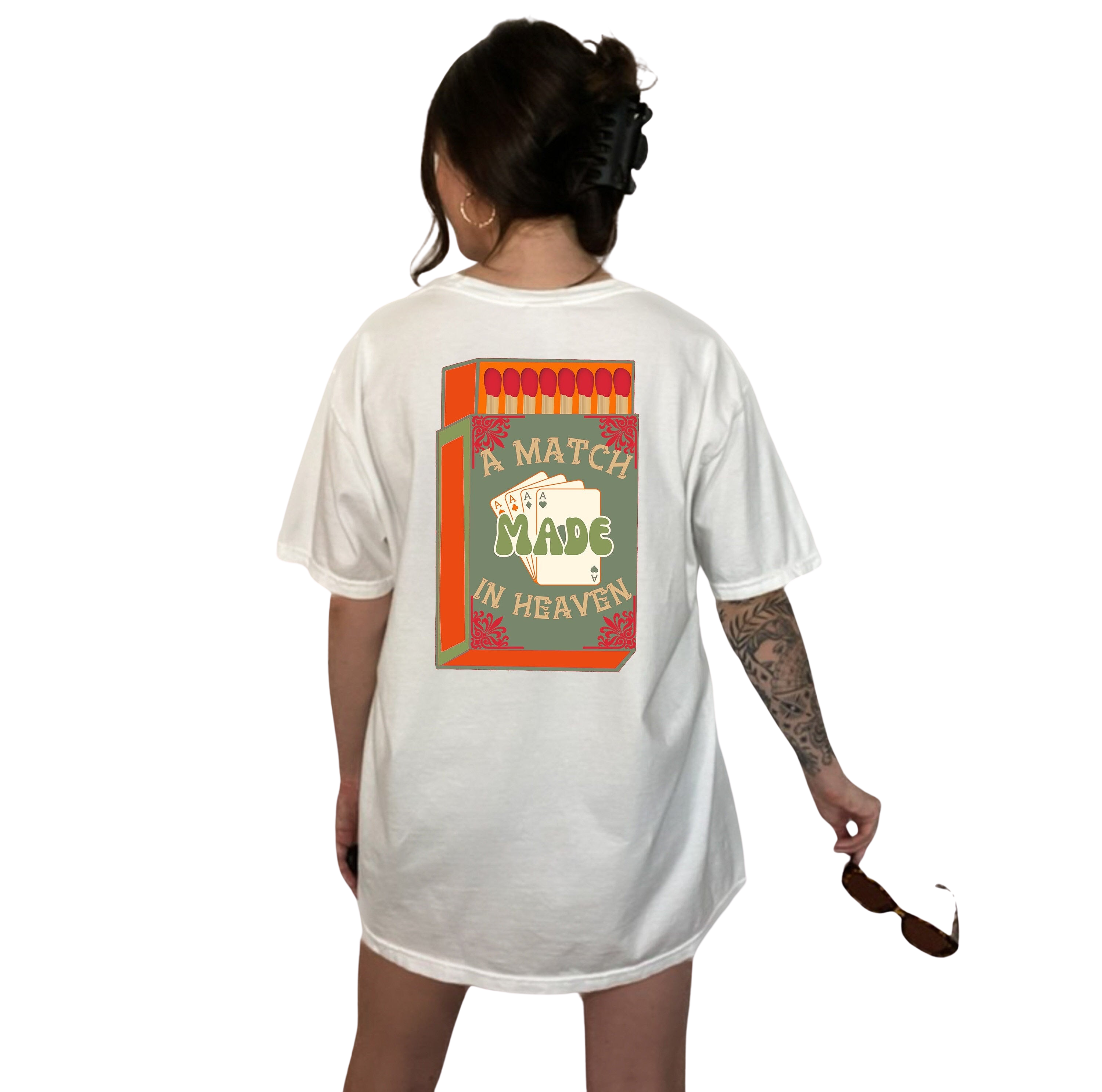 Vintage Washed Tee, Bachelorette Party Shirts, Green Match Made in Heaven, Lets Get Lit Shirts,