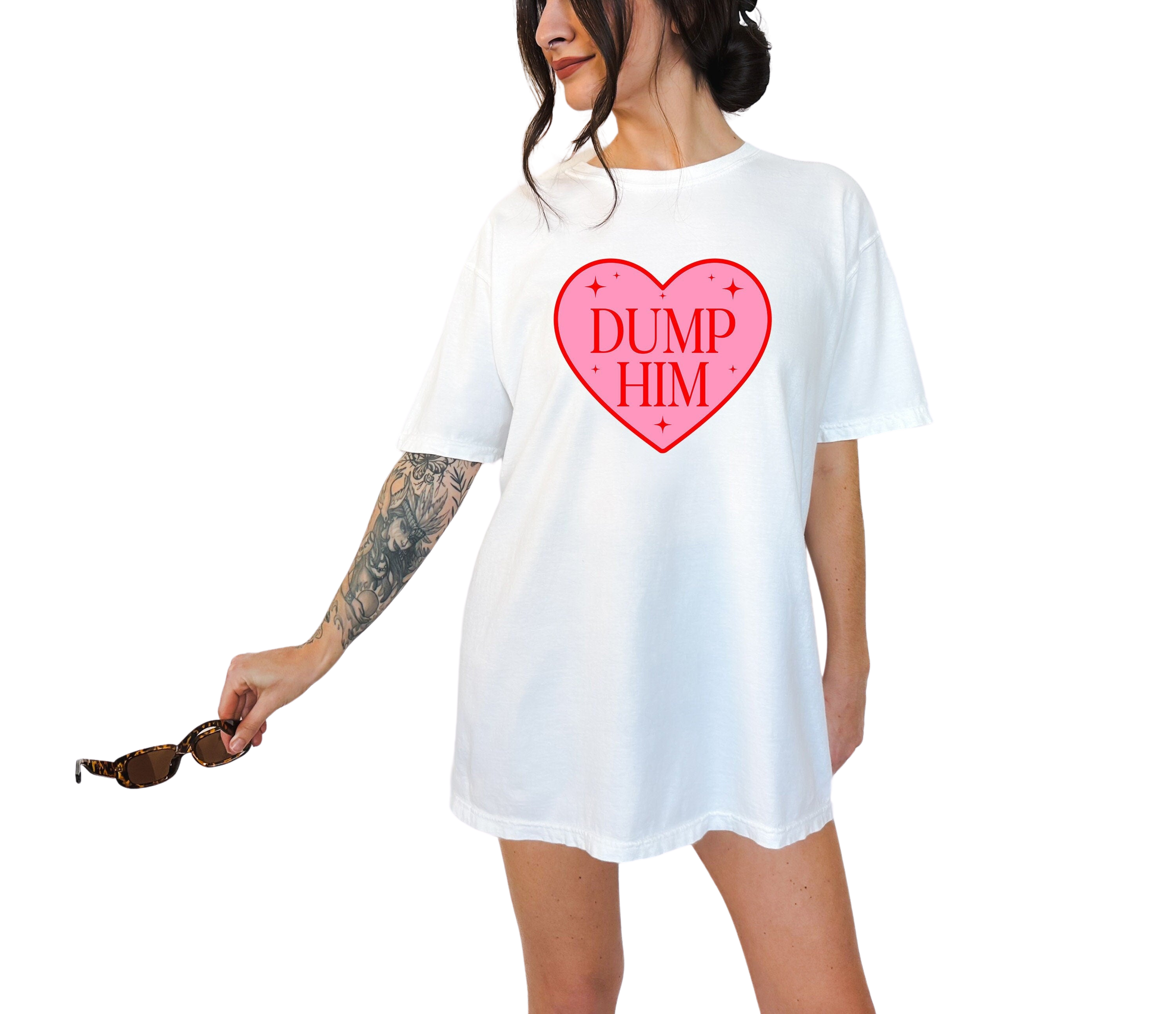 Retro Valentines Day Vintage Washed Shirt, Dump Him Shirt, Vintage Galentines Day  T Shirt, Love