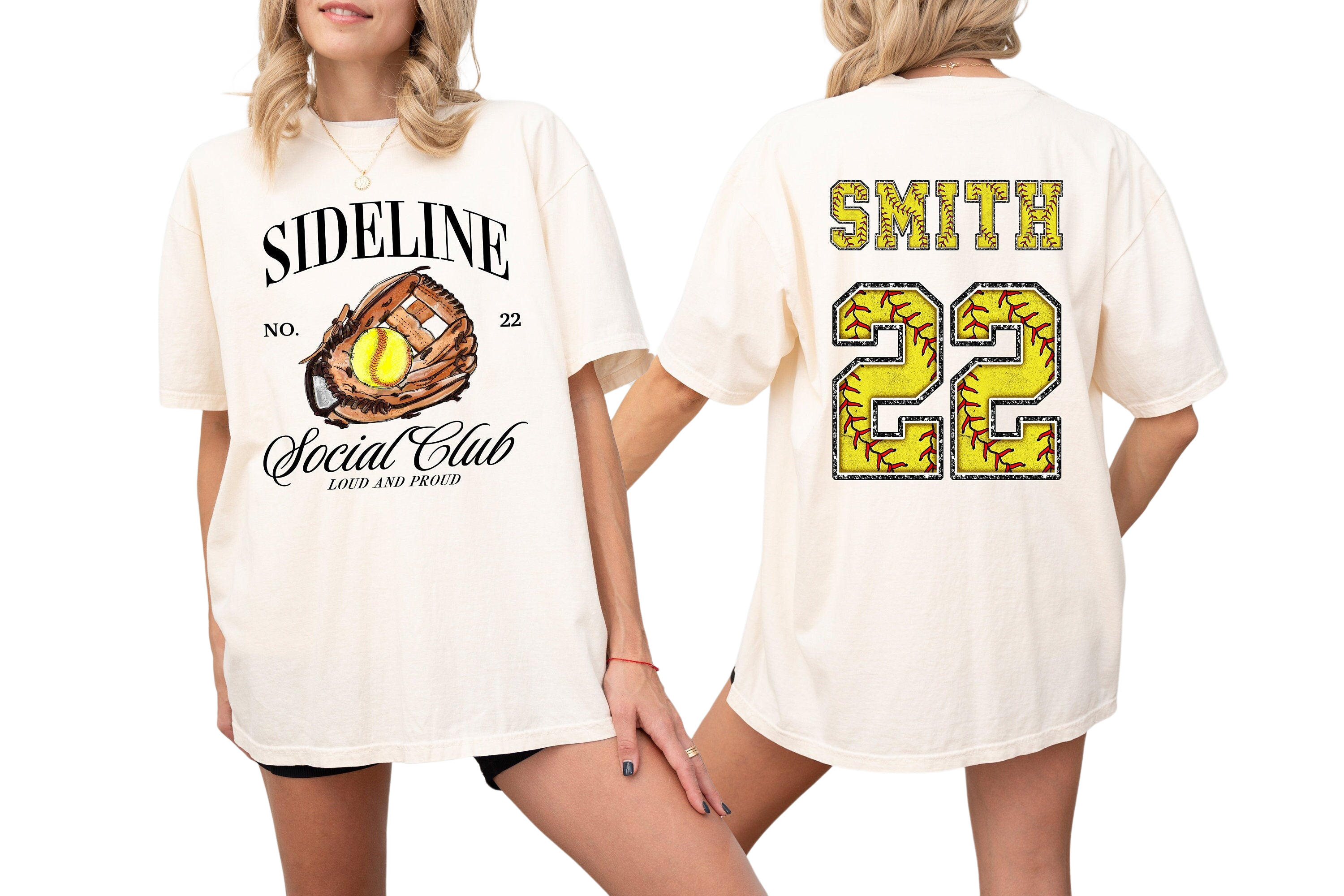 Custom Vintage Washed Tee, Two-sided Softball Tshirt With Custom Number And Name, Sports Shirt,