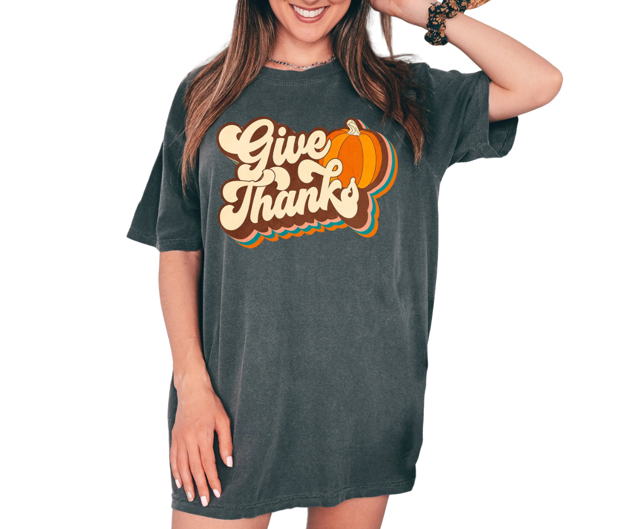 Retro Fall Vintage Washed Shirt, Cozy Season Give Thanks, Vintage Thanksgiving Pumpkin Shirt, Fall