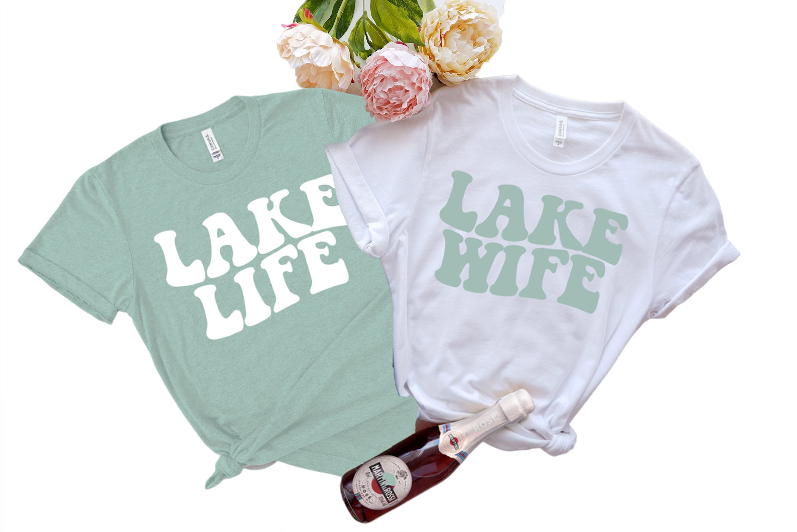 Lake Life Lake Wife Wavy, Retro Batch Shirts, Bachelorette Party Shirts, Lake House Party,