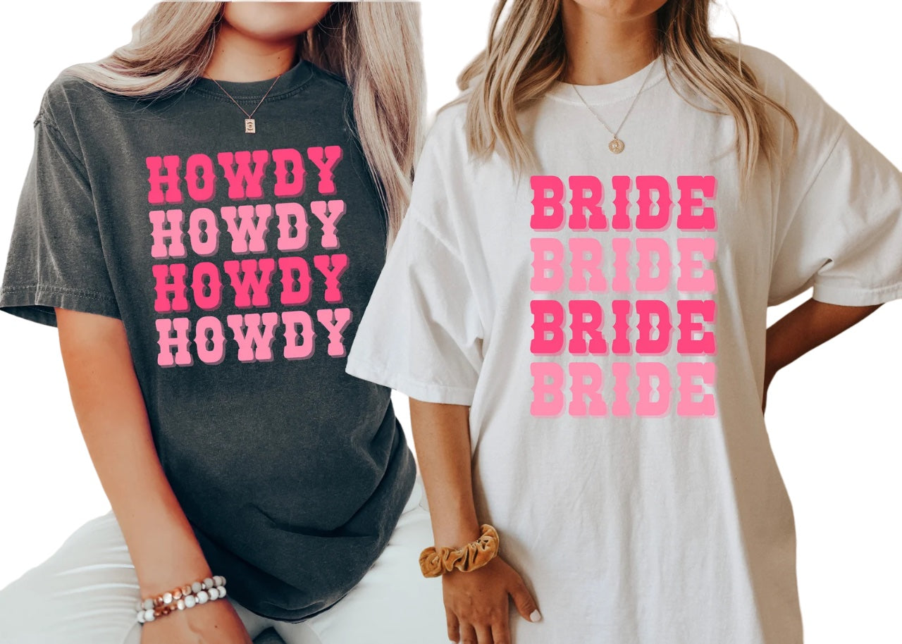 Vintage Washed Tee, Bachelorette Party Shirts, Getting Rowdy, Howdy, Bride Boho T-Shirt, Retro