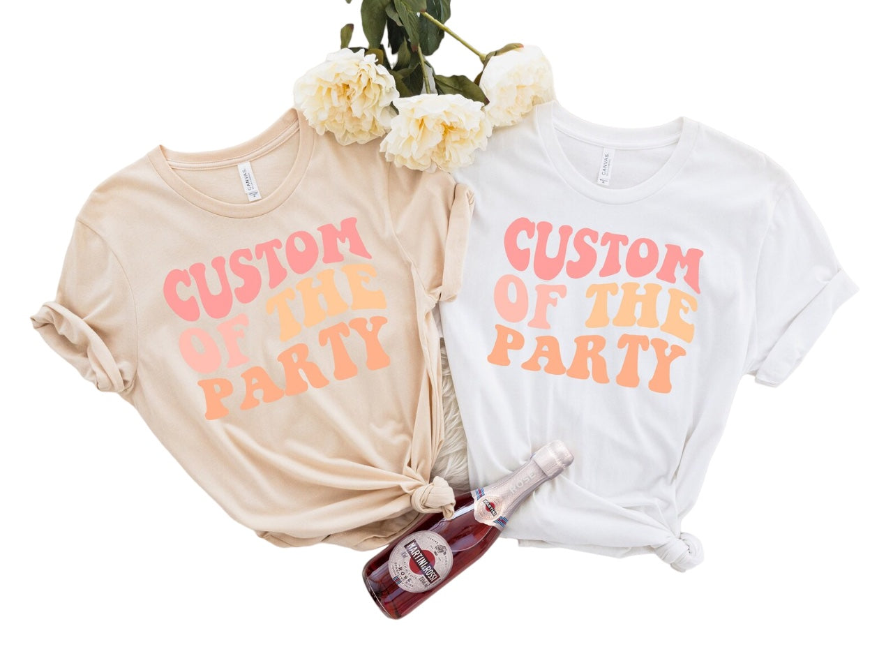 Custom Bachelorette Party Shirts, Wife Of The Party, Life of The Party Graphic T-Shirt, Retro