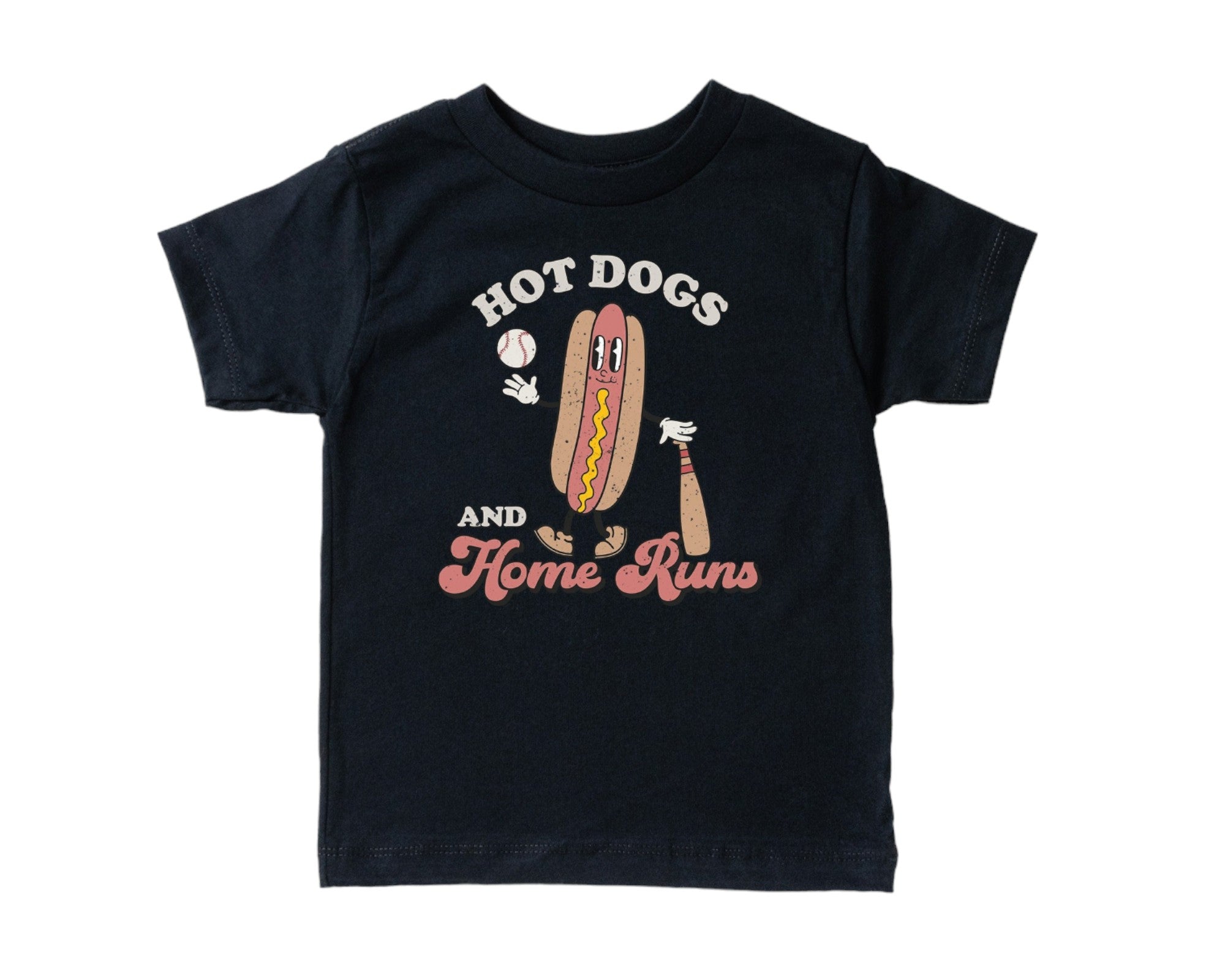 Youth Baseball Game T Shirt, Hot Dogs and Baseball, Funny Youth Sports Shirt, Youth Kids Graphic T-shirt, Vintage Children's Shirt