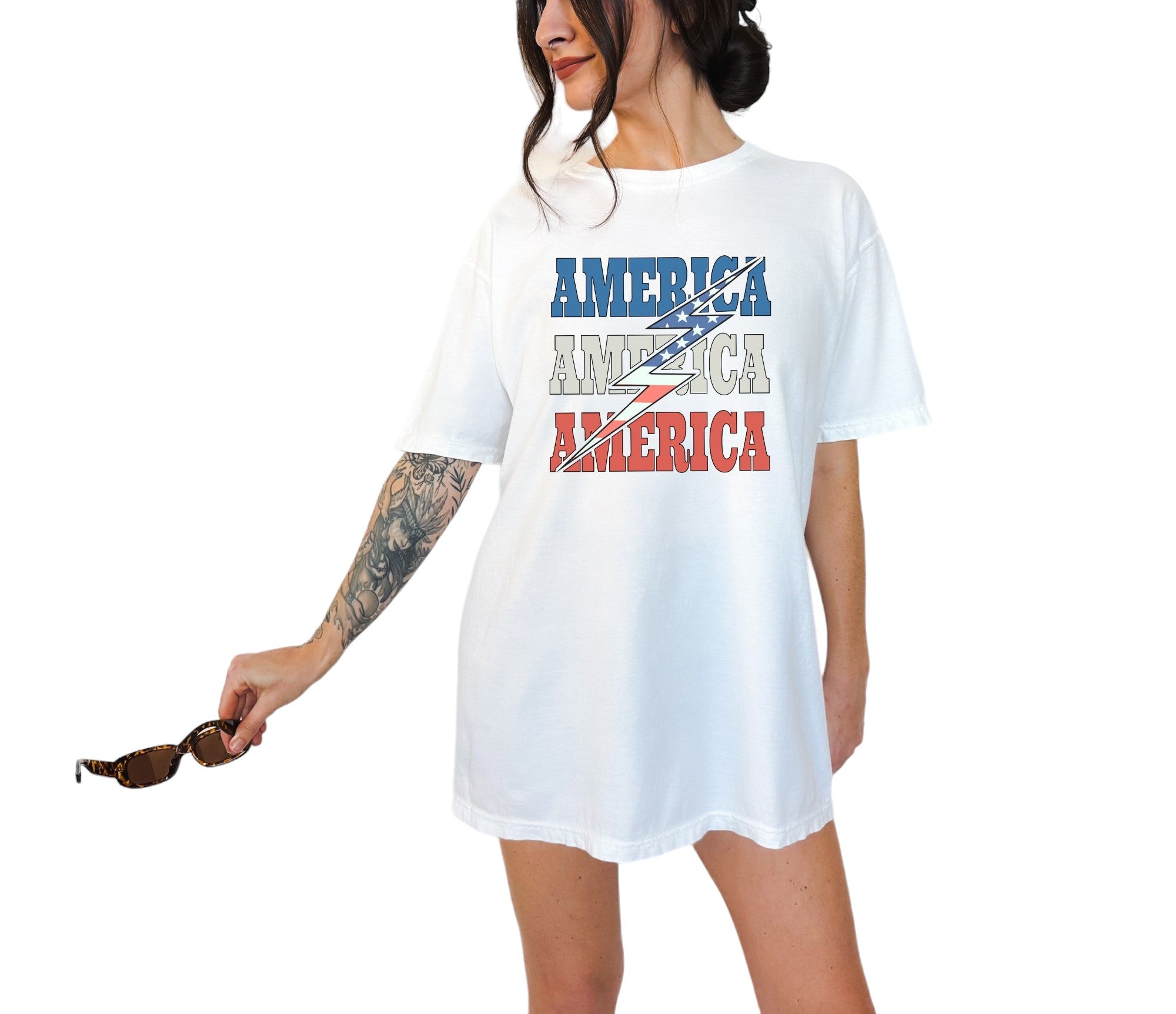 Retro Vintage Washed Red White Blue America T, 4th of July Shirt Retro funny fourth shirt Unisex American Patriotic Shirt Independence