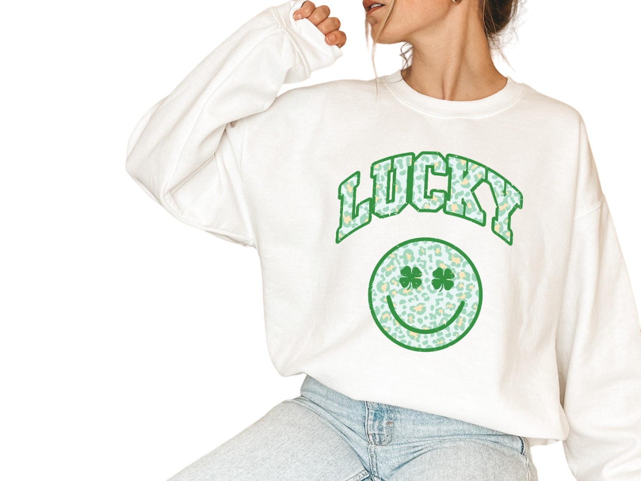 Lucky Sweatshirt, Lucky Clover Sweater, St Patricks Day Sweatshirt, Lucky Pullover, Womens Lucky