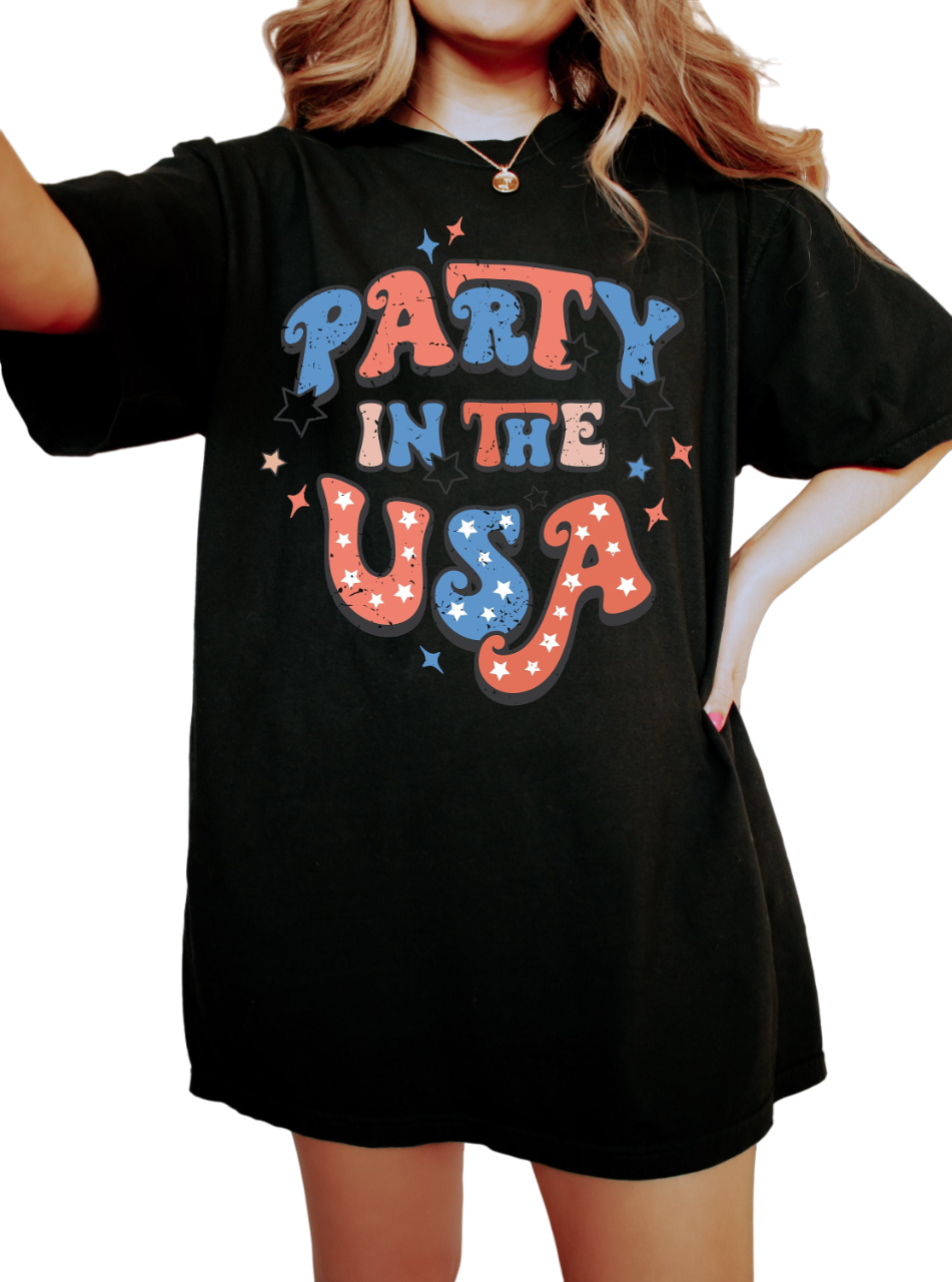 Retro Party in the USA shirt, 4th of July tee, Retro funny fourth shirt, Womens 4th of July shirt,