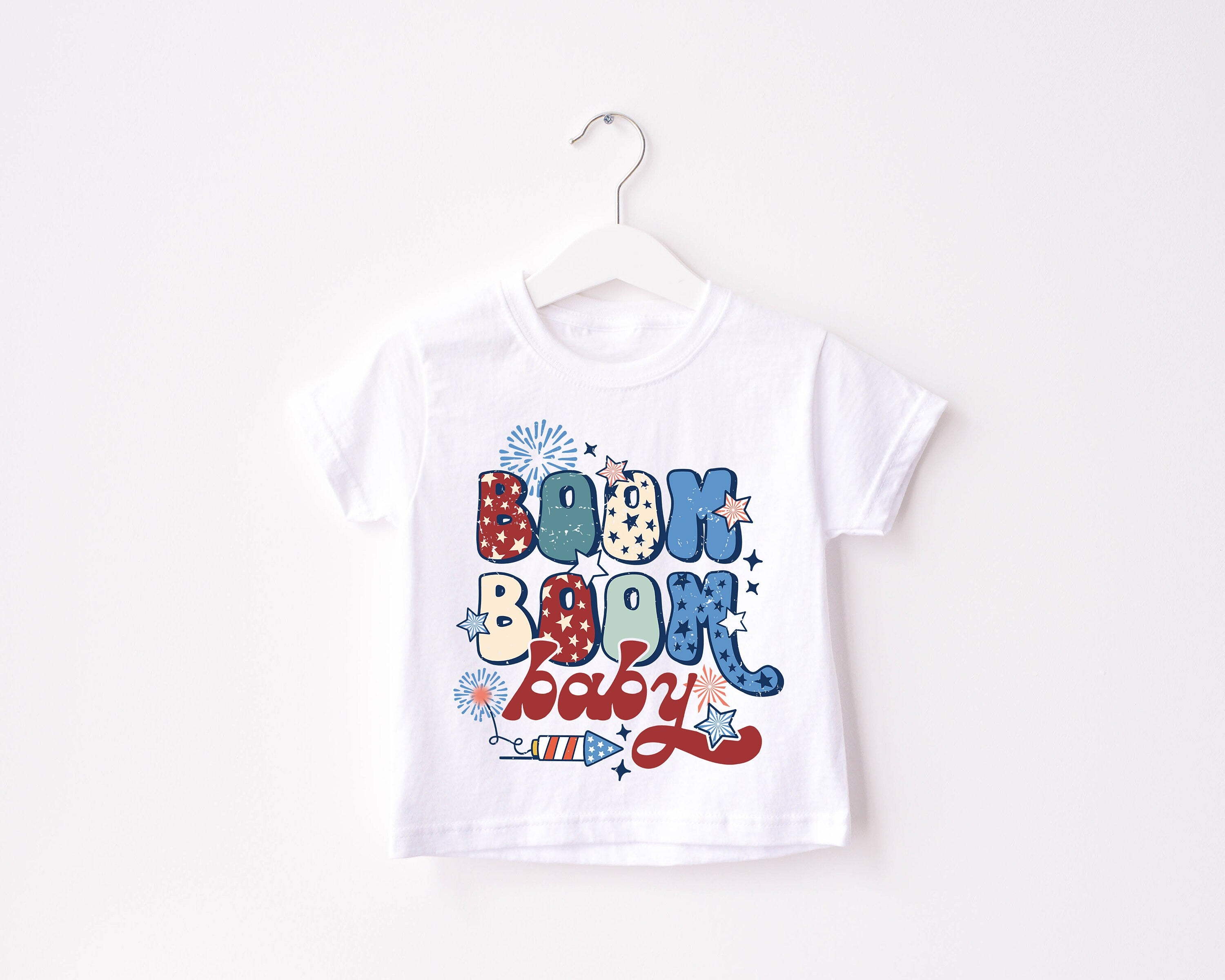 Retro Boom Boom Baby USA shirt, 4th of July, Retro Funny fourth shirt, Youth 4th of July shirt, America Patriotic Shirt, Toddler & Infant