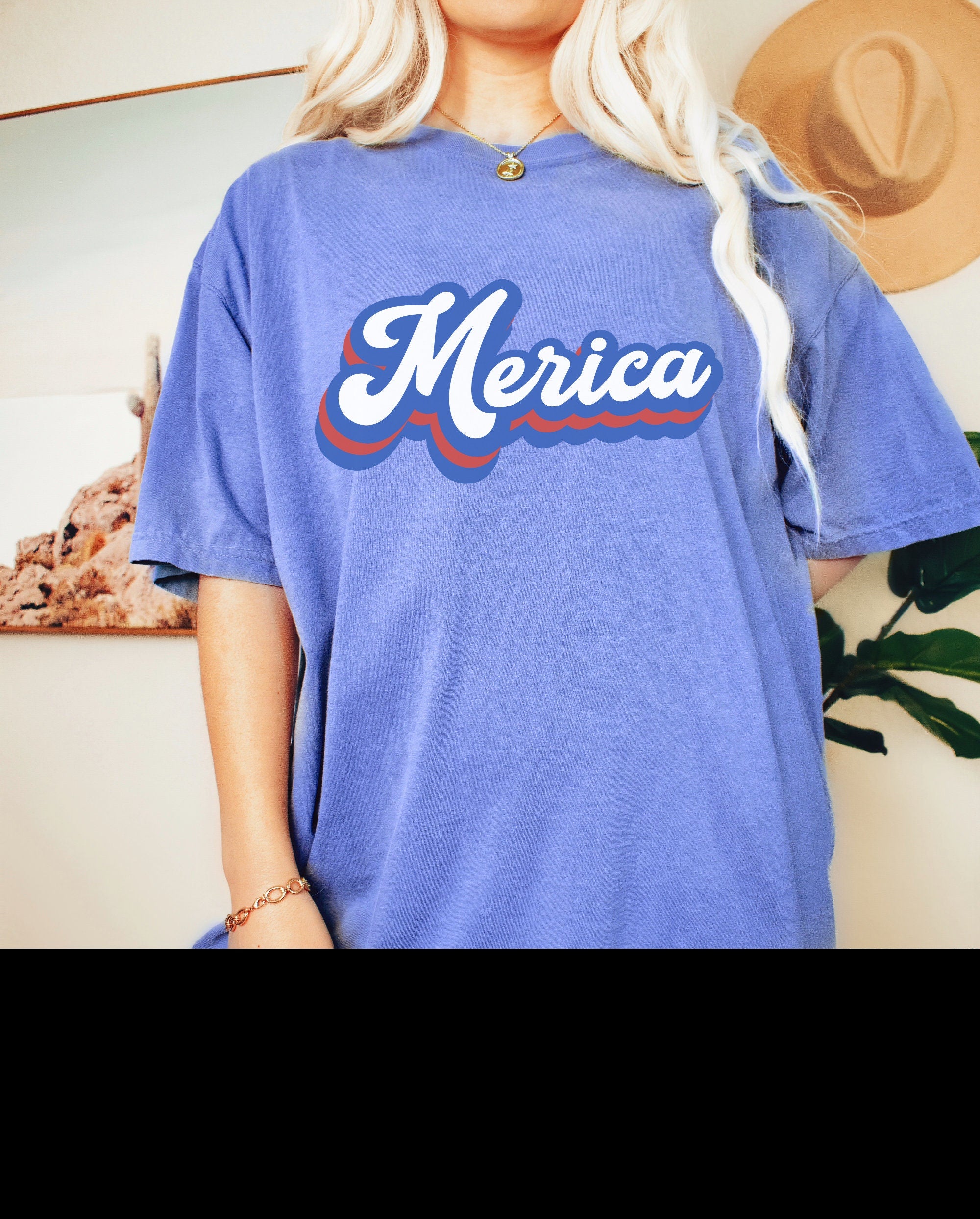 Retro Merica Font USA shirt, 4th of July tee, Retro funny fourth shirt, Womens 4th of July Tee, America Patriotic Shirt, Independence Merica