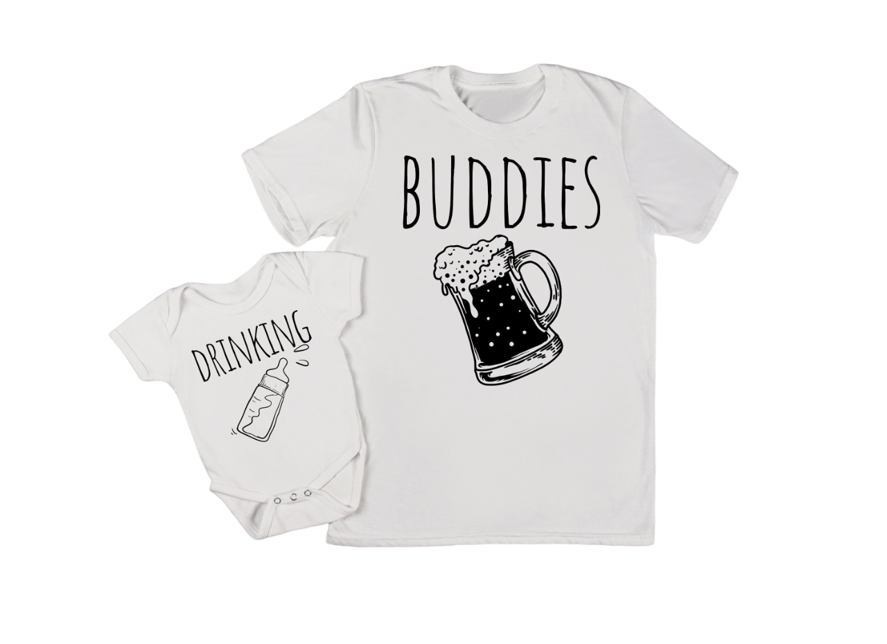 Drinking Buddies Shirt Set, Father Son Shirts, Father's Day Gift, New Father Daughter Set, Funny Dad