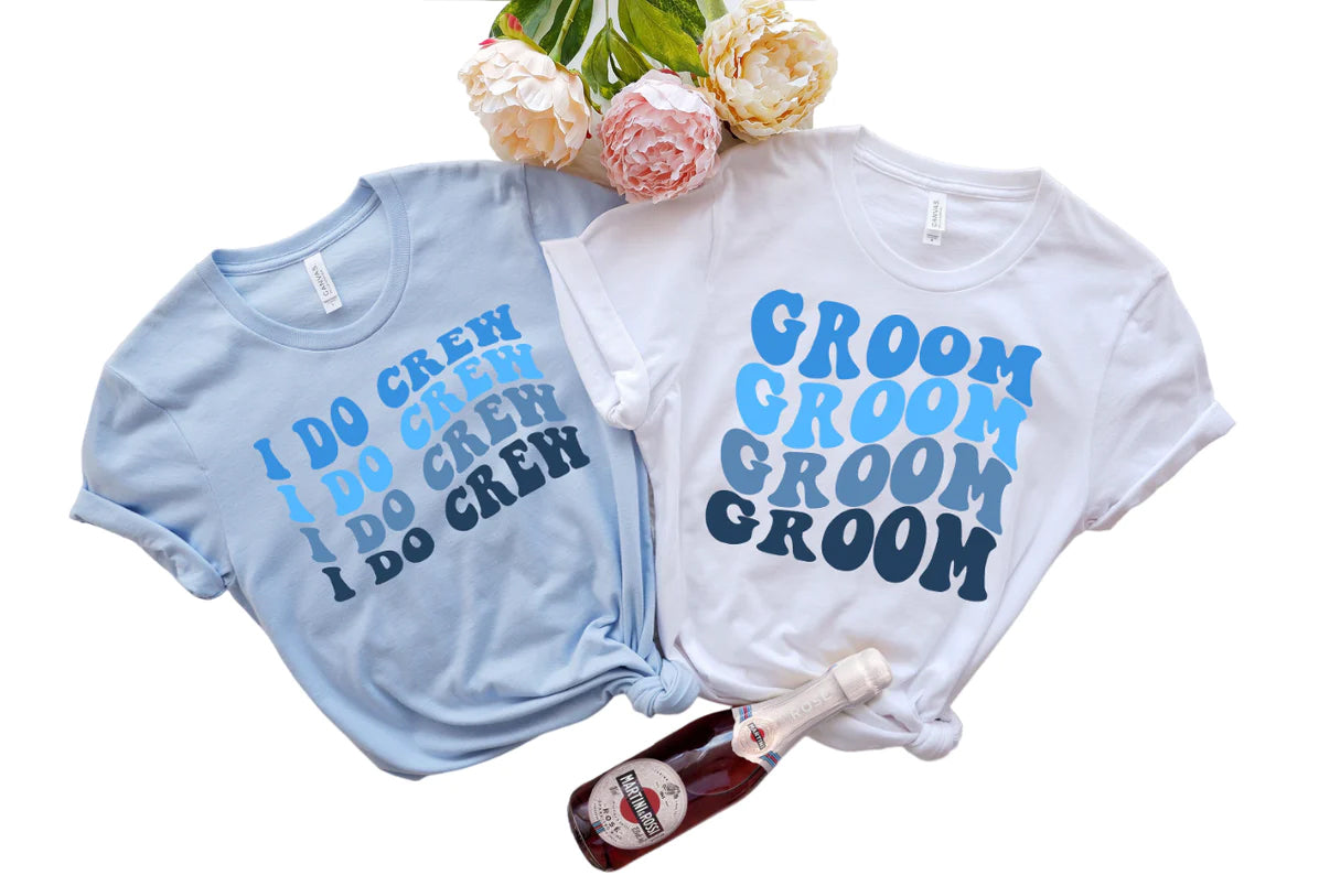 Wavy Groom And I Do Crew, Retro Batch Shirts, Bachelor Party Shirts, I Do Crew, Bachelor T-shirt,