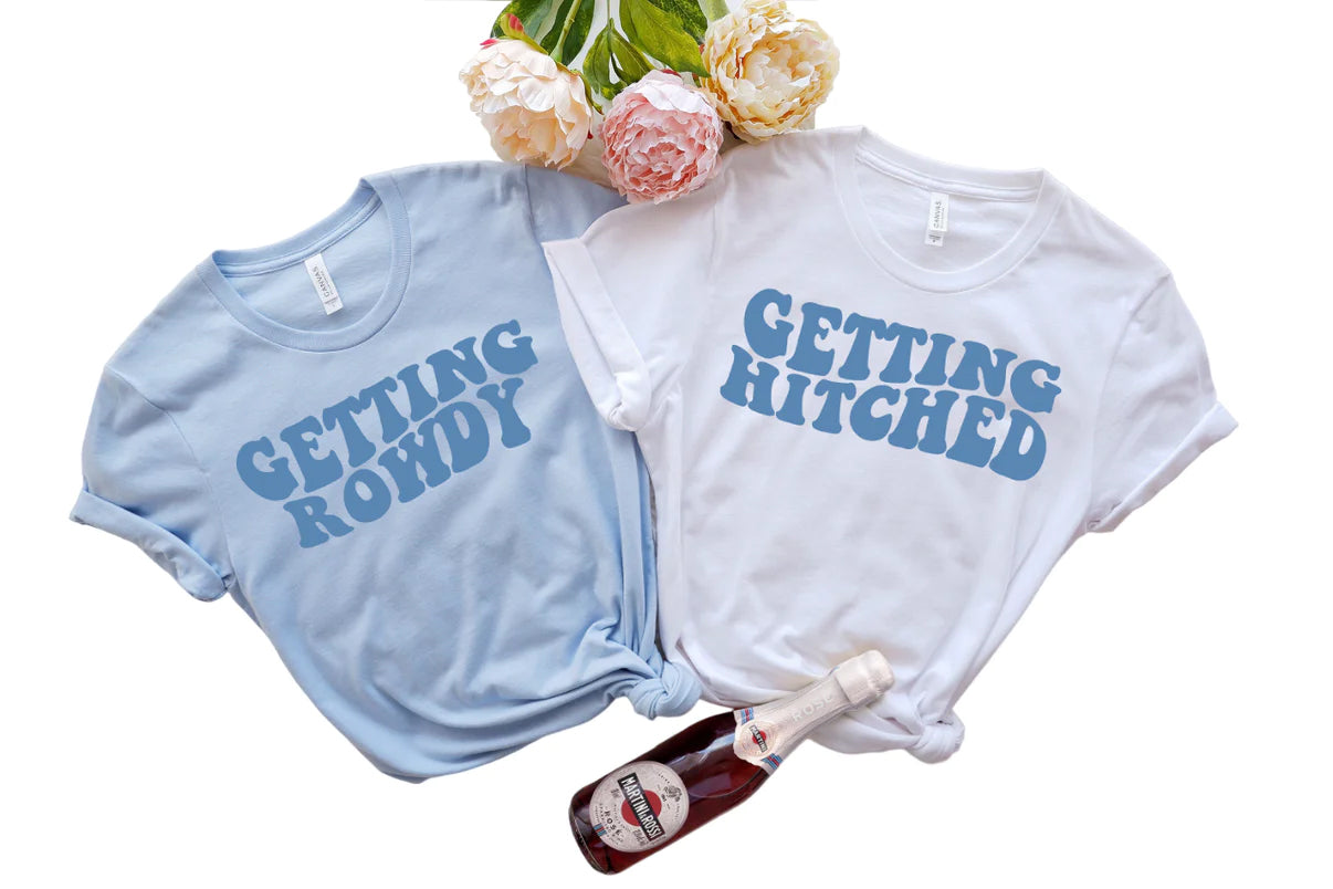 Getting Hitched Getting Rowdy, Bachelorette Party Shirts, I Do Crew, Bachelorette T-shirt, Girls