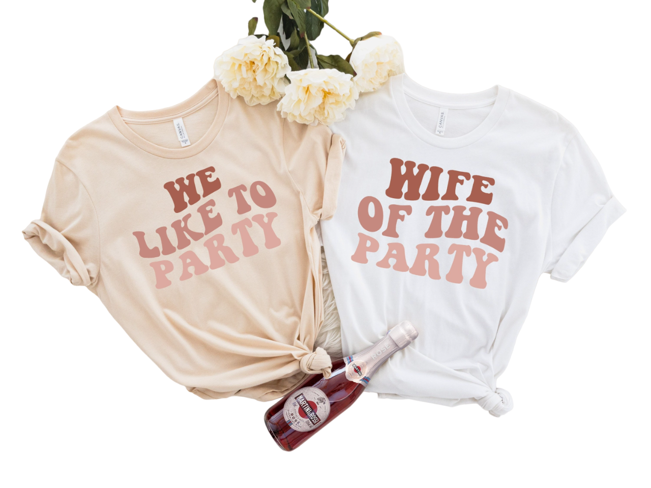 Bachelorette Party Shirts, Wife Of The Party,We Like To Party Graphic T-Shirt,Retro Graphic