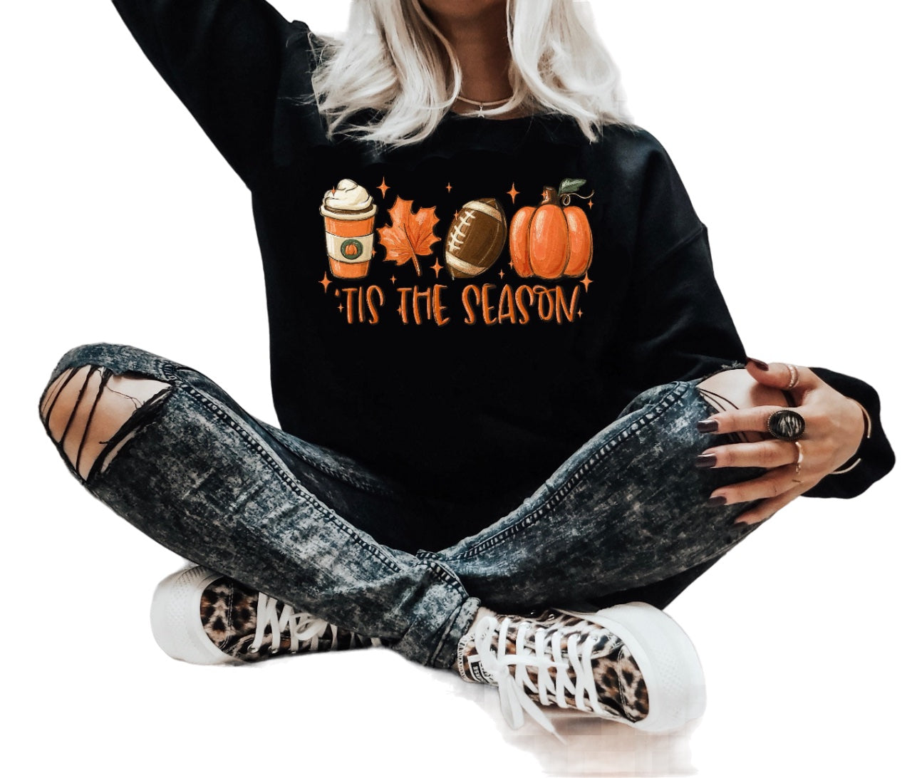 Fall Tis the Season Sweatshirt, Cute Thanksgiving Mom Shirt, Vintage Sweater, Mama Shirt, Womens