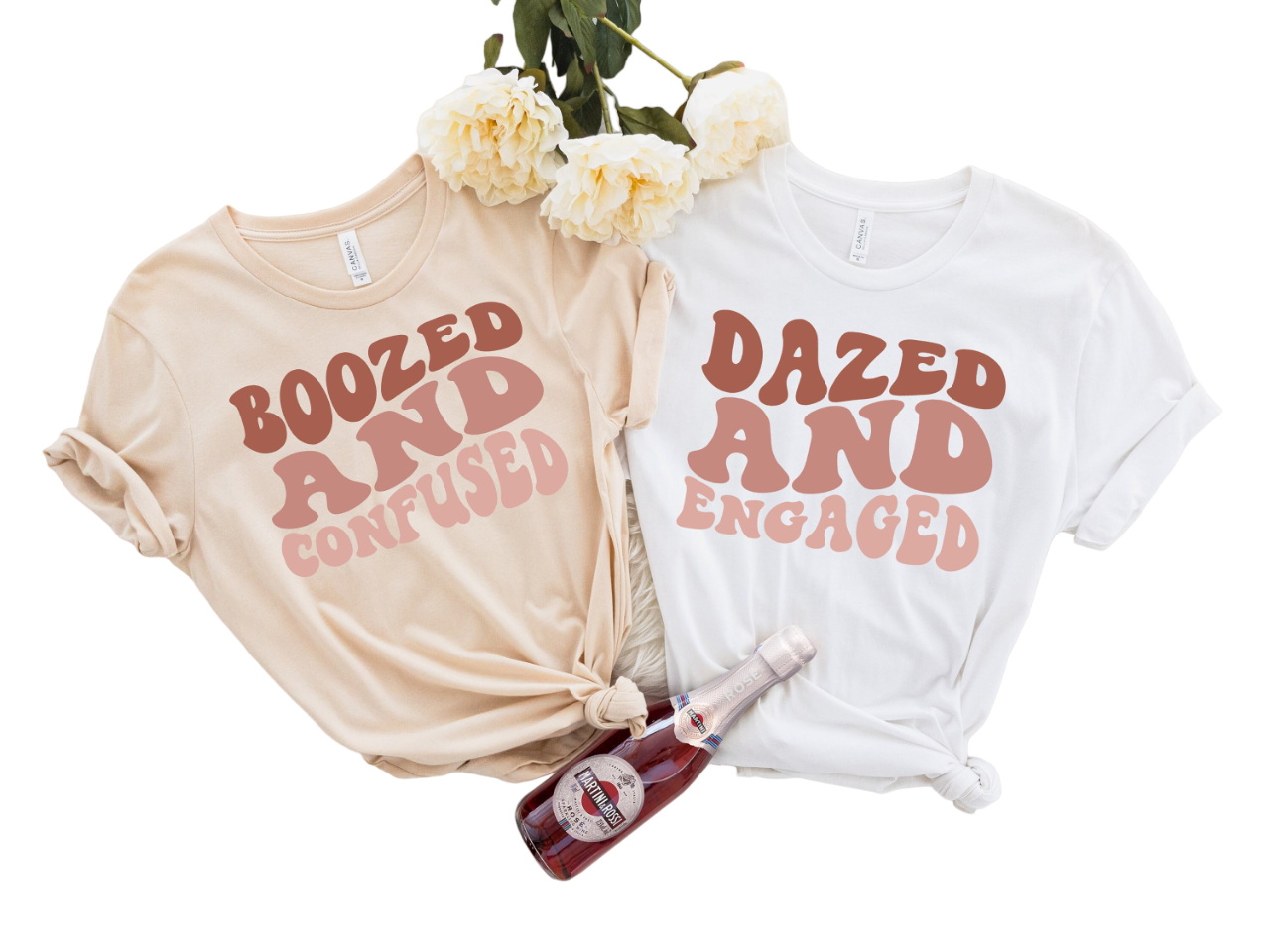 Bachelorette Party Shirts, Dazed and Engaged, Boozed and Confused, Graphic, Retro Graphic Tee, Gifts