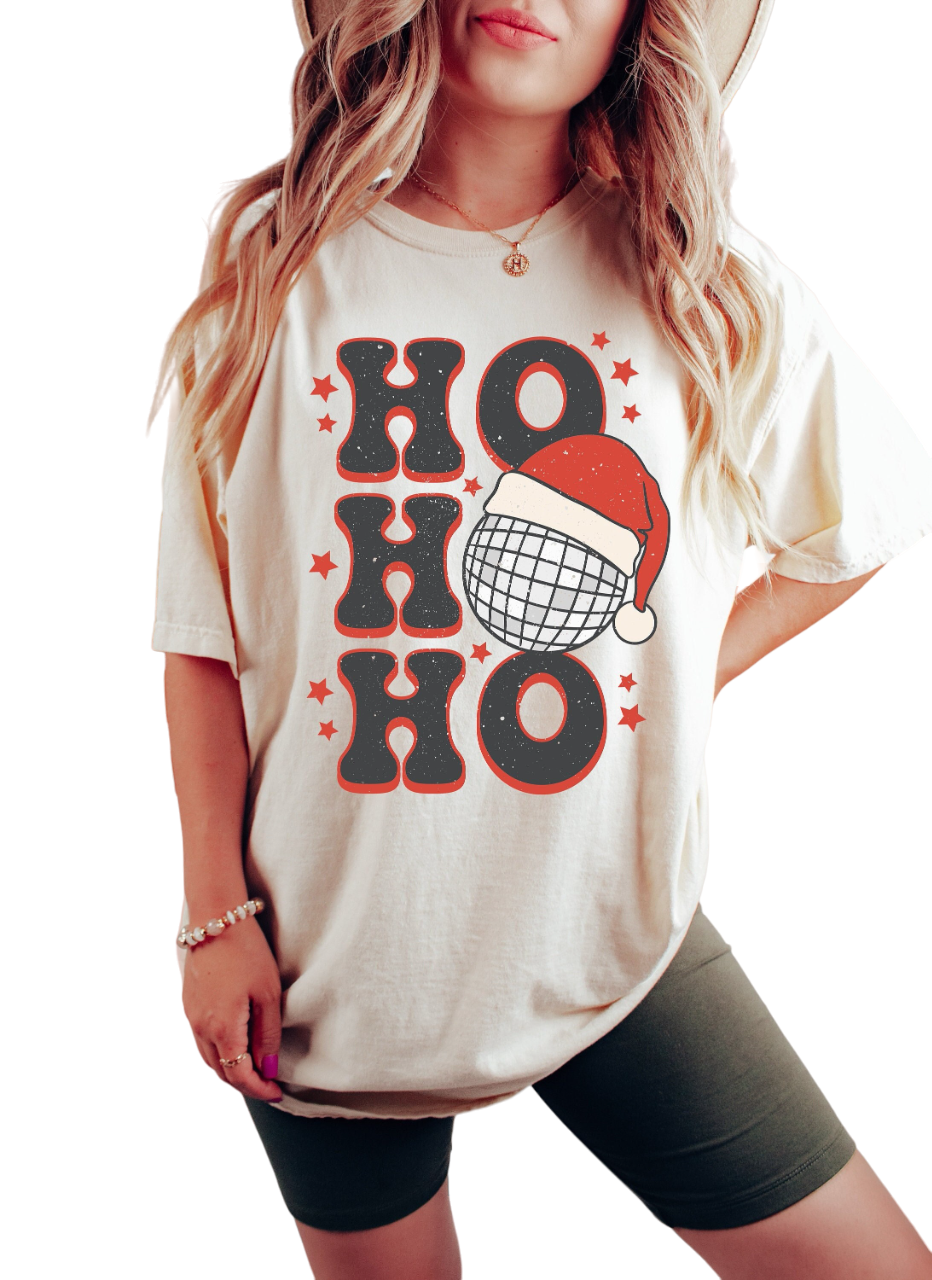 Retro Christmas Vintage Washed Shirt, Ho Ho Ho New Years Shirt, Vintage Santa Christmas Shirt, Retro