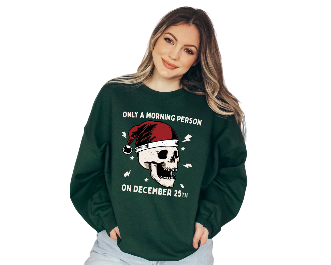 Not A Morning Person Sweater, Vintage Christmas, Christmas Sweatshirt, Women's Cute Santa, Xmas