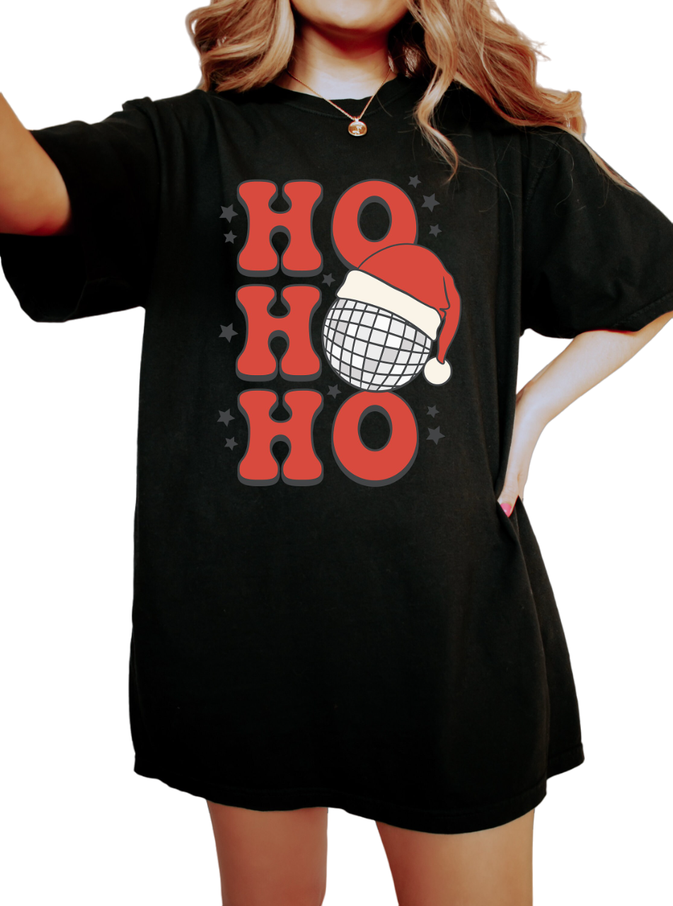 Retro Christmas Vintage Washed Shirt, Ho Ho Ho New Years Shirt, Vintage Santa Christmas Shirt, Retro