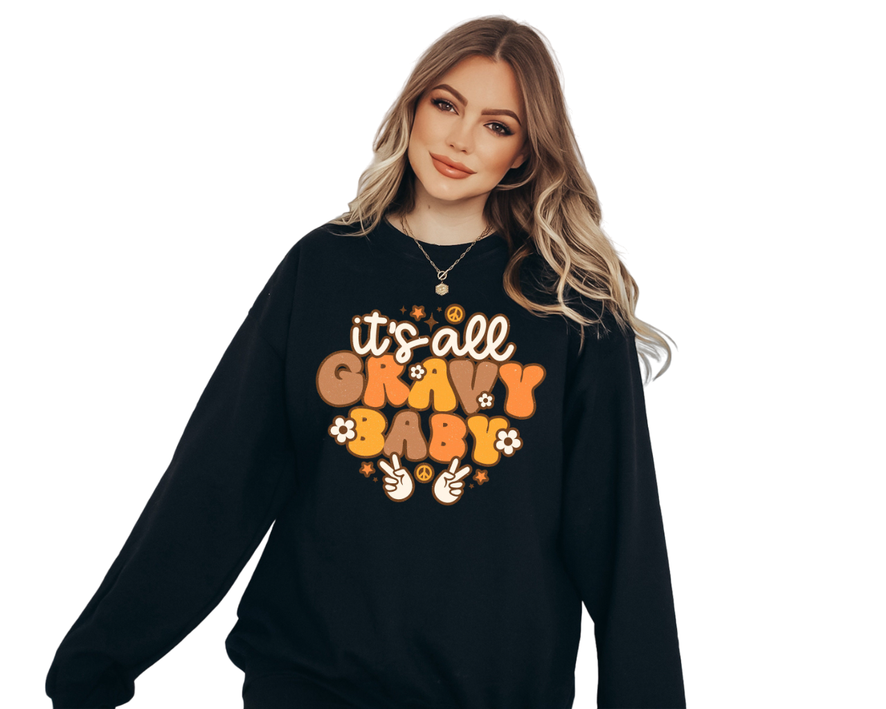 It's All Gravy Baby Thanksgiving Sweatshirt, Retro Thanksgiving Women's Sweater, Vintage Unisex