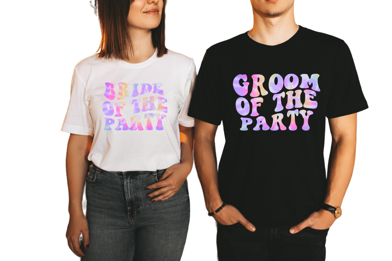 Bachelorette Party Shirts, Bride Of The Party, Groom Of The Party Graphic T-Shirt,Retro Graphic