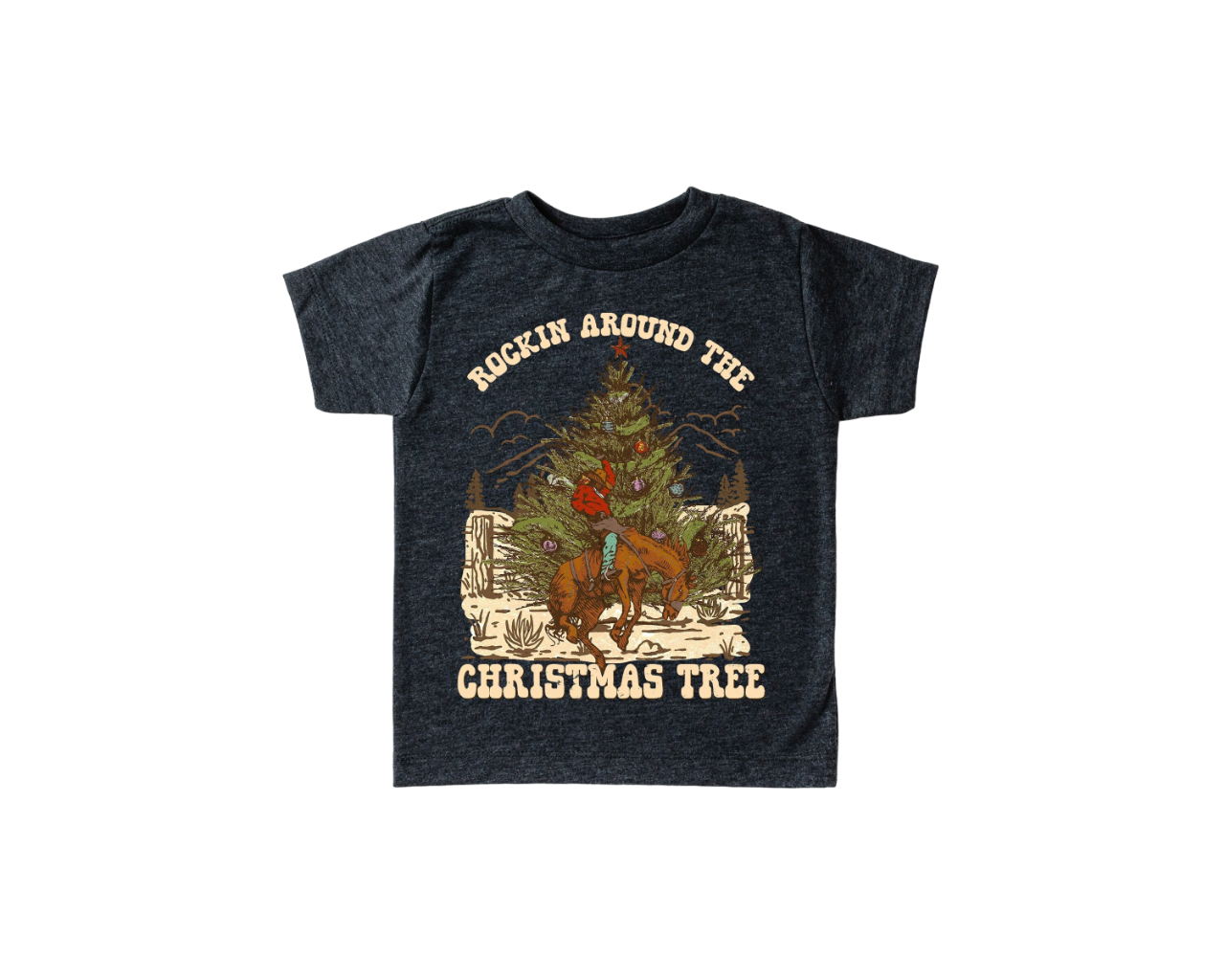 Rockin Around Tree Toddler Tee, Christmas Season Shirt, Cute Holiday Girls Shirt, Toddler Youth