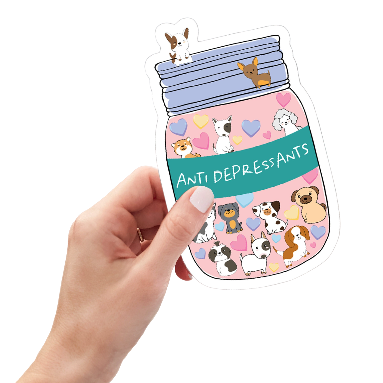 Dogs Are My Anti Depressants Sticker, Mental Health Sticker, Funny Water Bottle Sticker, Hydro