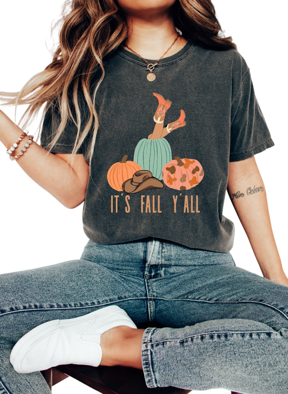 Retro Fall Vintage Washed shirt, It's Fall Y'all Shirt, Vintage Thanksgiving Shirt, Pumpkin Patch