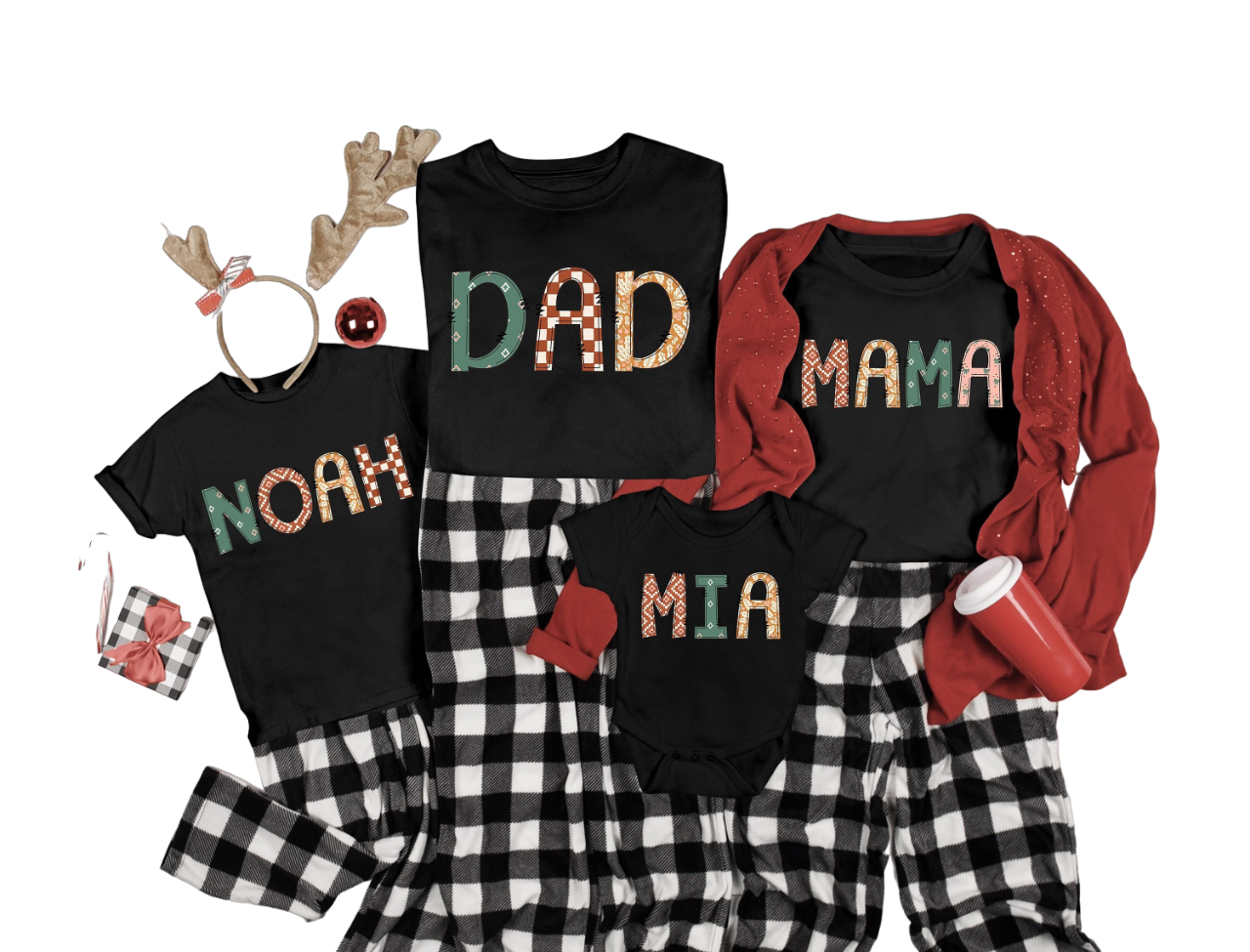 Family Christmas shirts, Matching family shirts, Family PJ shirts, Matching Christmas shirts, Boho