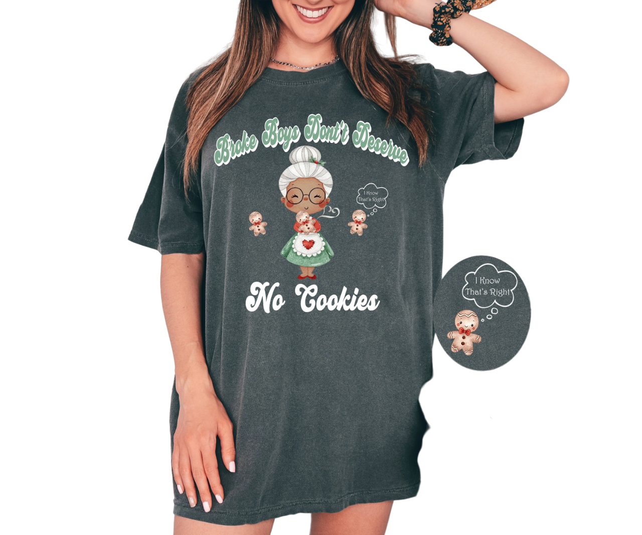 Retro Christmas Vintage Washed Shirt, Broke Boys Don't Deserve No Cookies Shirt, Vintage Christmas