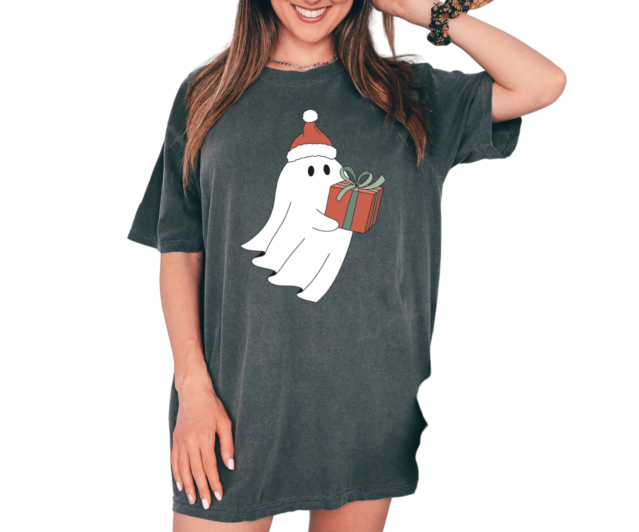 Retro Christmas Vintage Washed Shirt, Making Spirits Bright Shirt, Vintage Ghost Christmas Shirt,