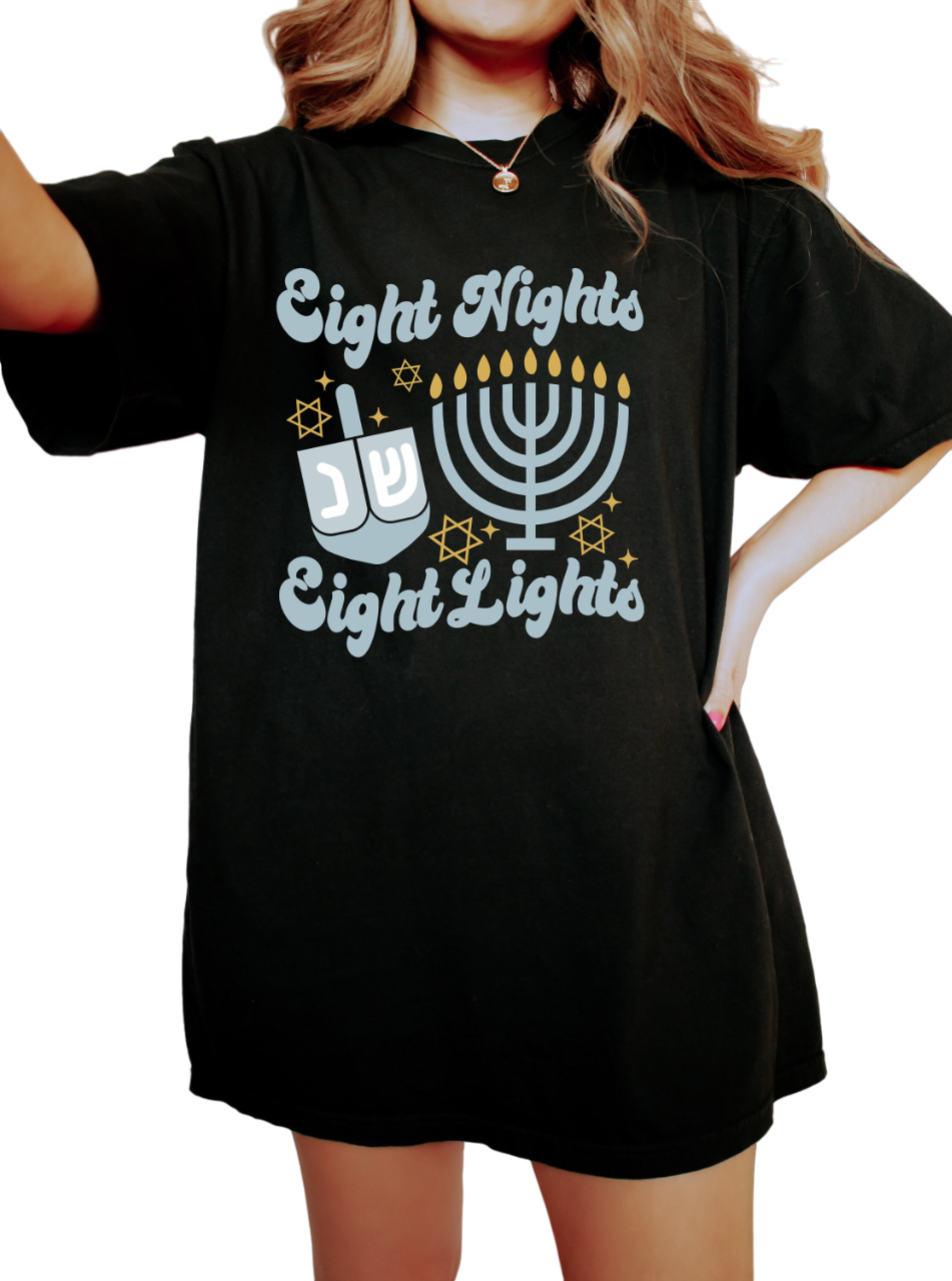 Retro Hanukkah Vintage Washed Shirt, Happy Hanukkah Shirt, Holiday Shirt, Jewish Saying Shirt,