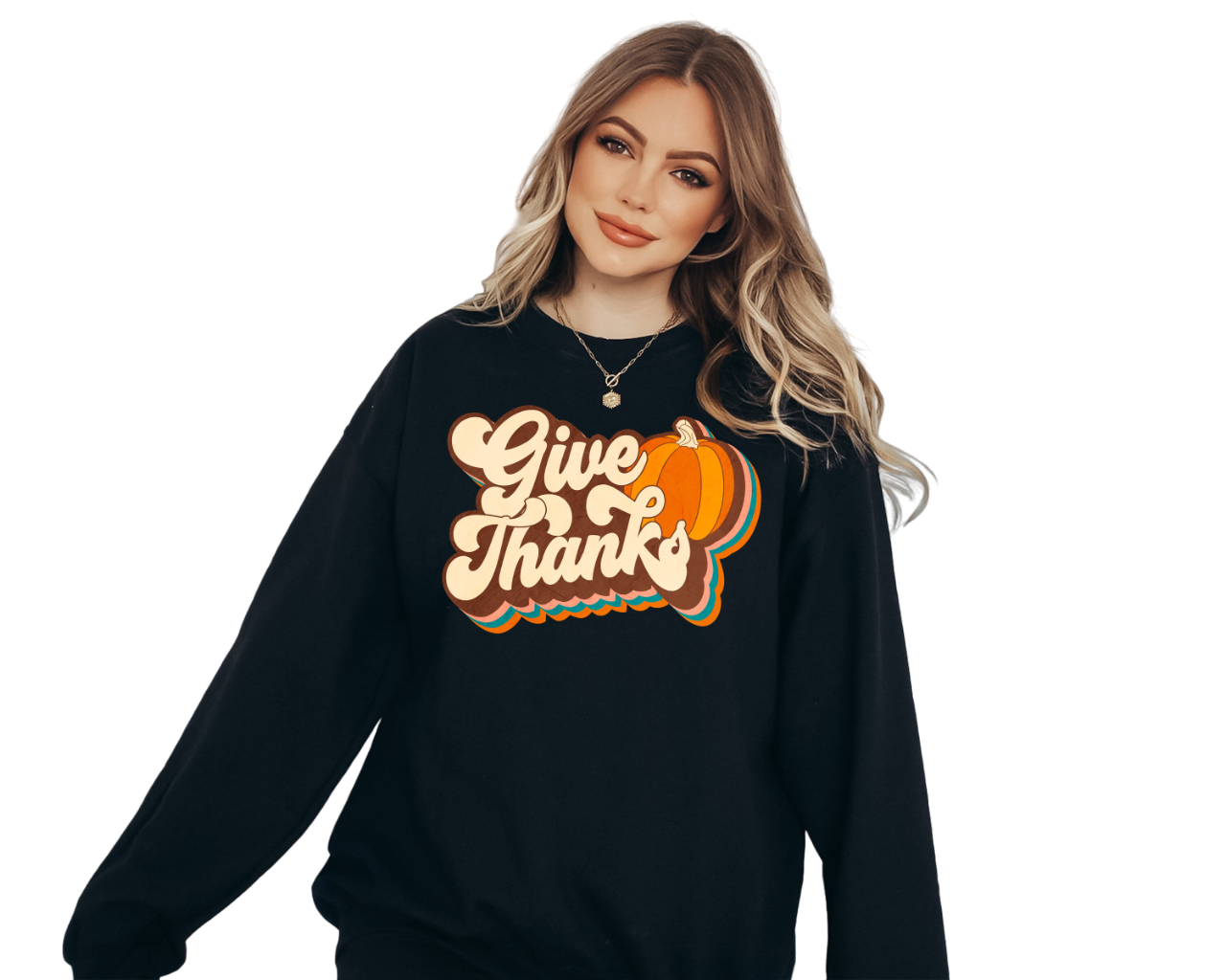 Give Thanks Fall Sweatshirt, Retro Thanksgiving Women's Sweater, Vintage Unisex Sweater, Fall Shirt,