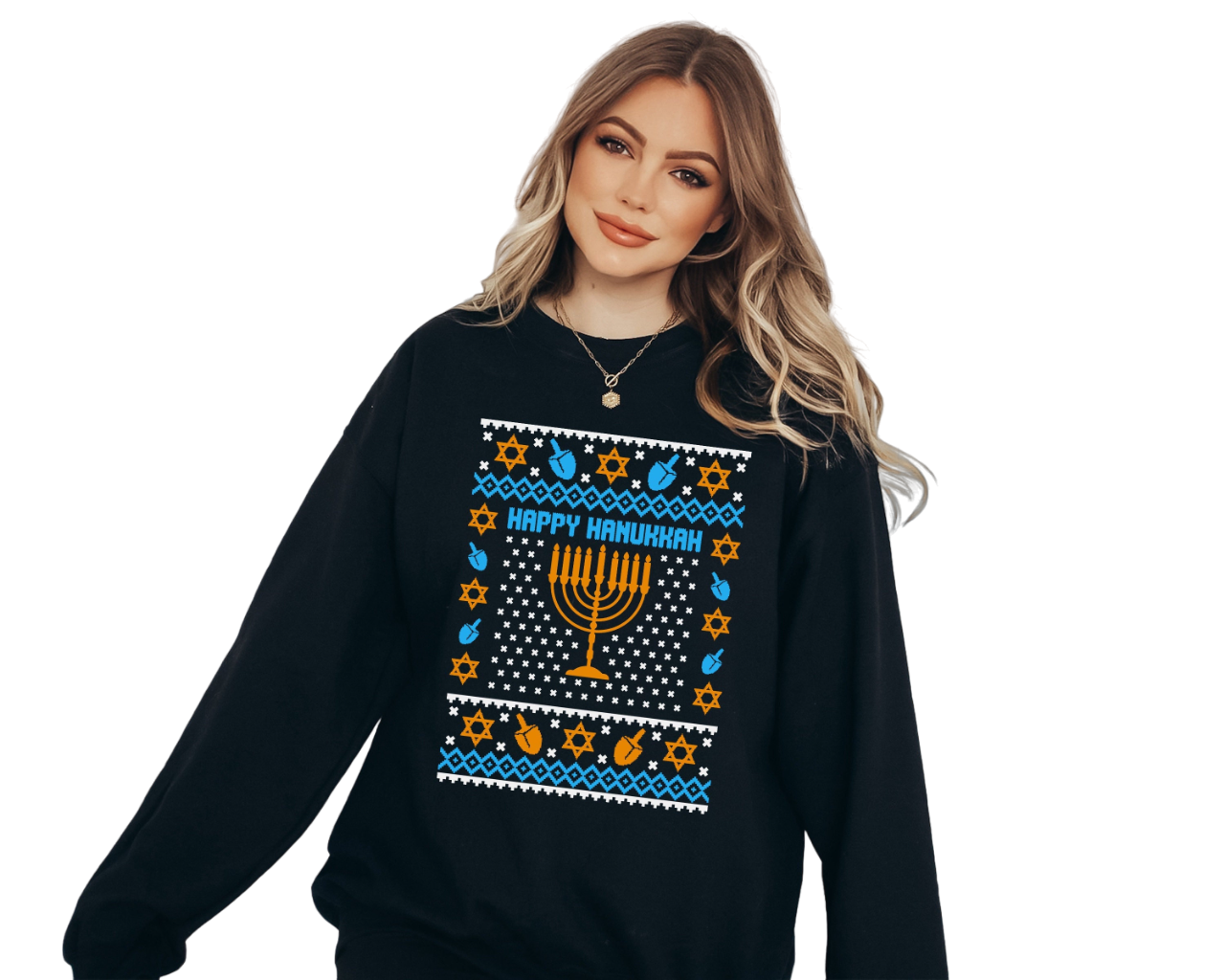 Retro Hanukkah Sweater, Happy Hanukkah, Holiday Hanukkah Sweater, Jewish Saying, Holiday Sweatshirt,