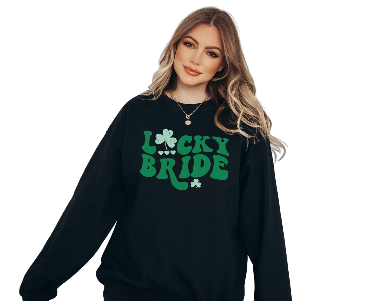 Lucky Bride Sweatshirt, Lucky Clover Sweater, St Patricks Day Sweatshirt, Lucky Pullover, Womens