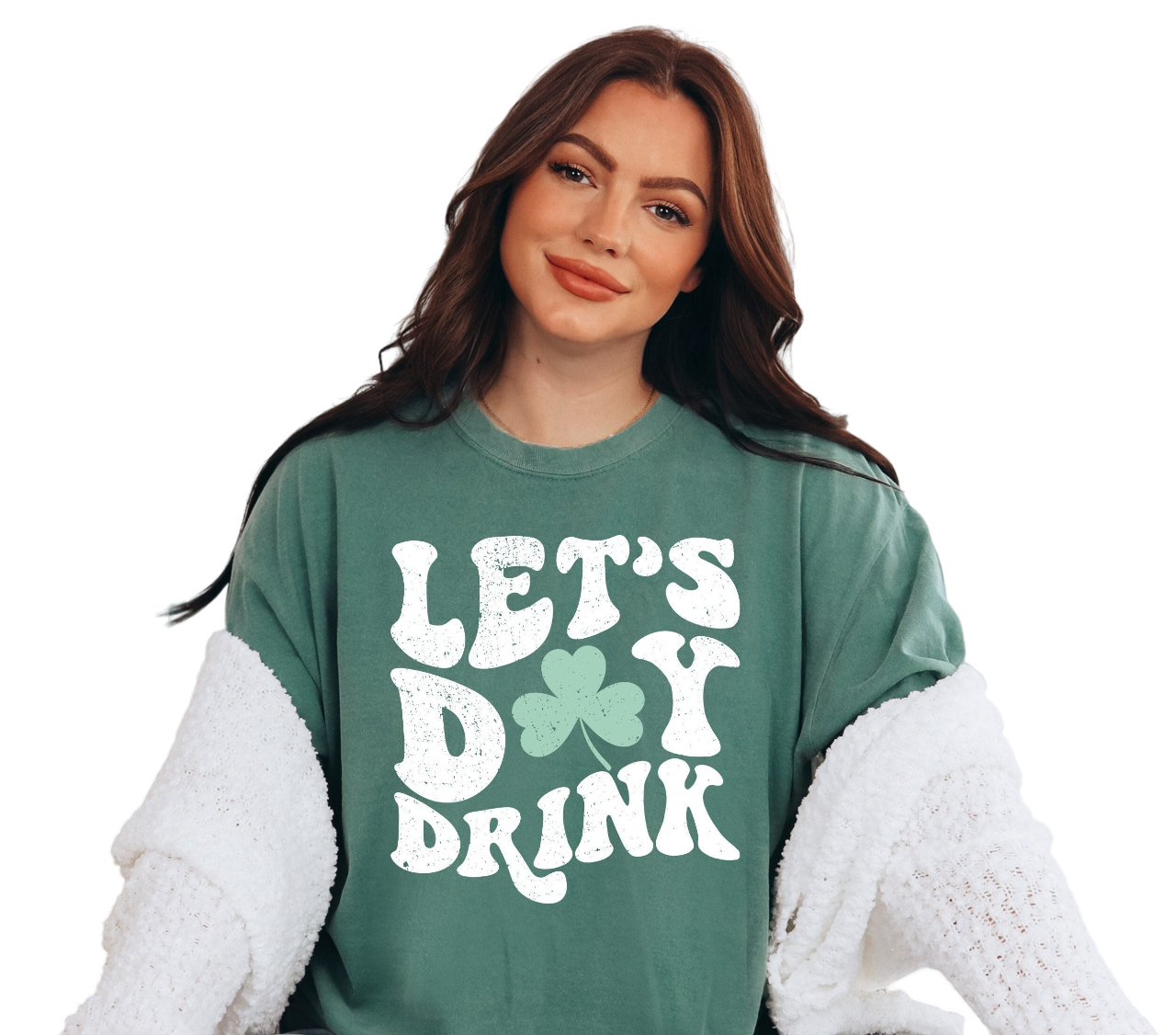 Retro St Patty's Day Vintage Washed Shirt, Lets Day Drink Shirt, Vintage St Patricks Day Shirt, Day