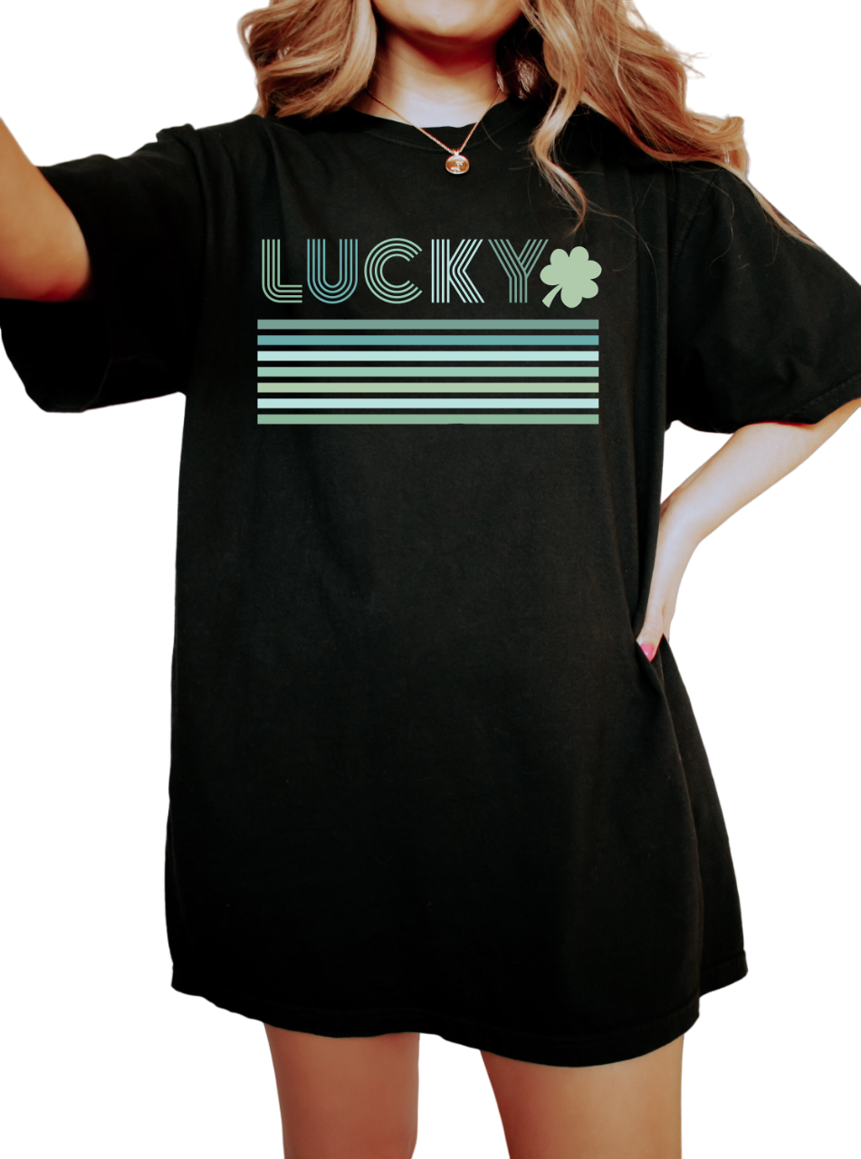 Retro St Patty's Day Vintage Washed Shirt, Feeling Lucky Shirt, Vintage St Patrick's Day Shirt, Day