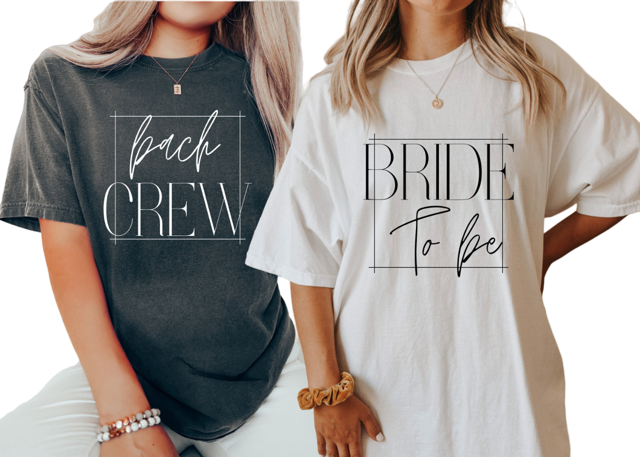 Vintage Washed Tee, Bachelorette Party Shirts, Bach Crew, Bride to Be Script T-Shirt,Retro Graphic