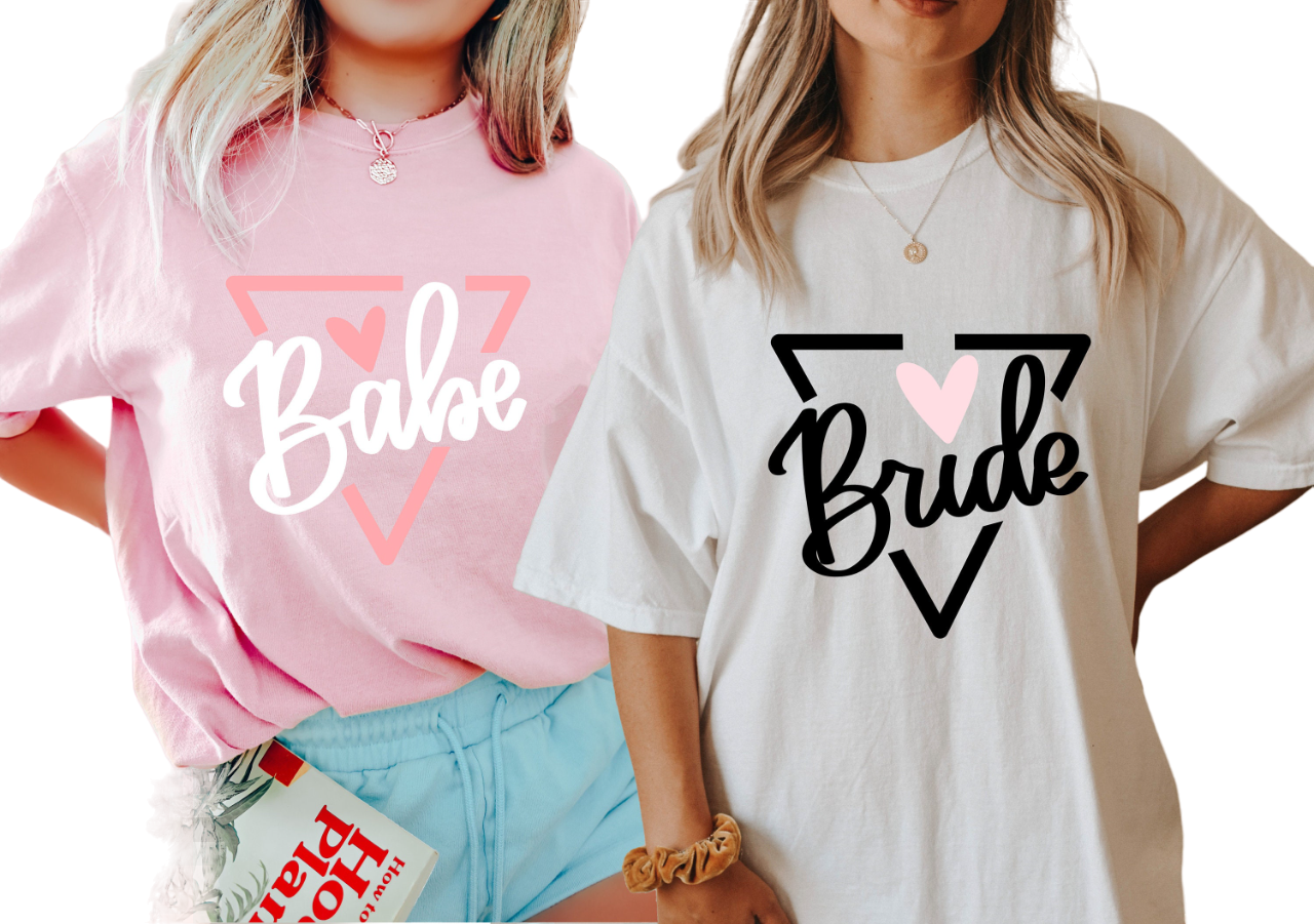 Vintage Washed Tee, Bachelorette Party Shirts, Babe Valentines Day, Bride Script T-Shirt, Retro