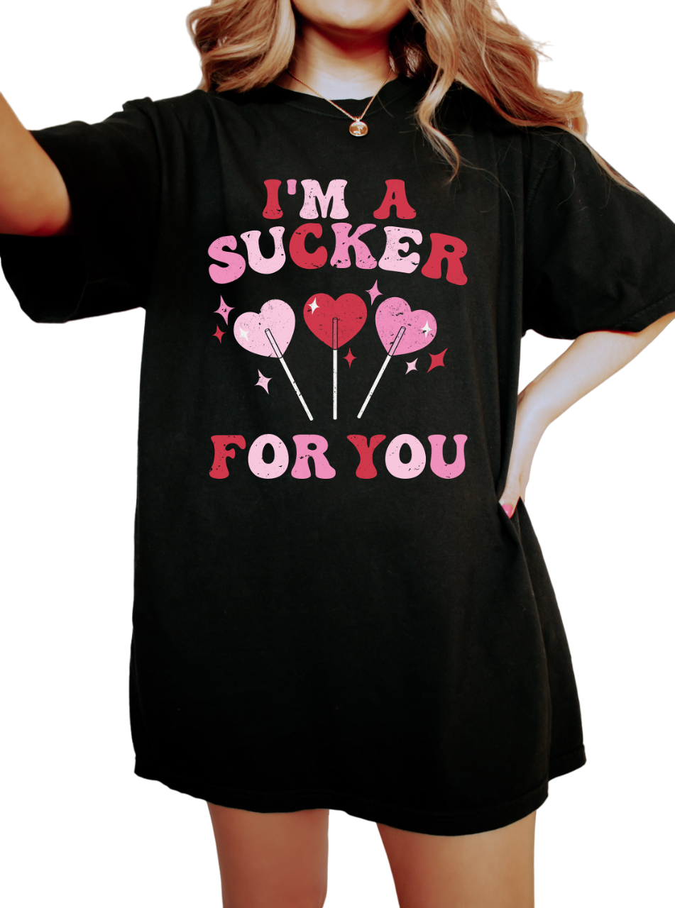 Retro Valentines Day Vintage Washed Shirt, I'm A Sucker For You Shirt, Vintage Couples Shirt, Love