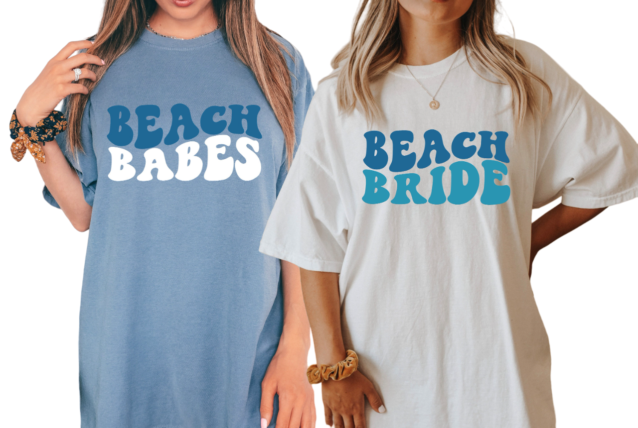 Vintage Washed Tee, Bachelorette Party Shirts, Beach Babe, Beach Bride Boho T-Shirt, Retro Graphic