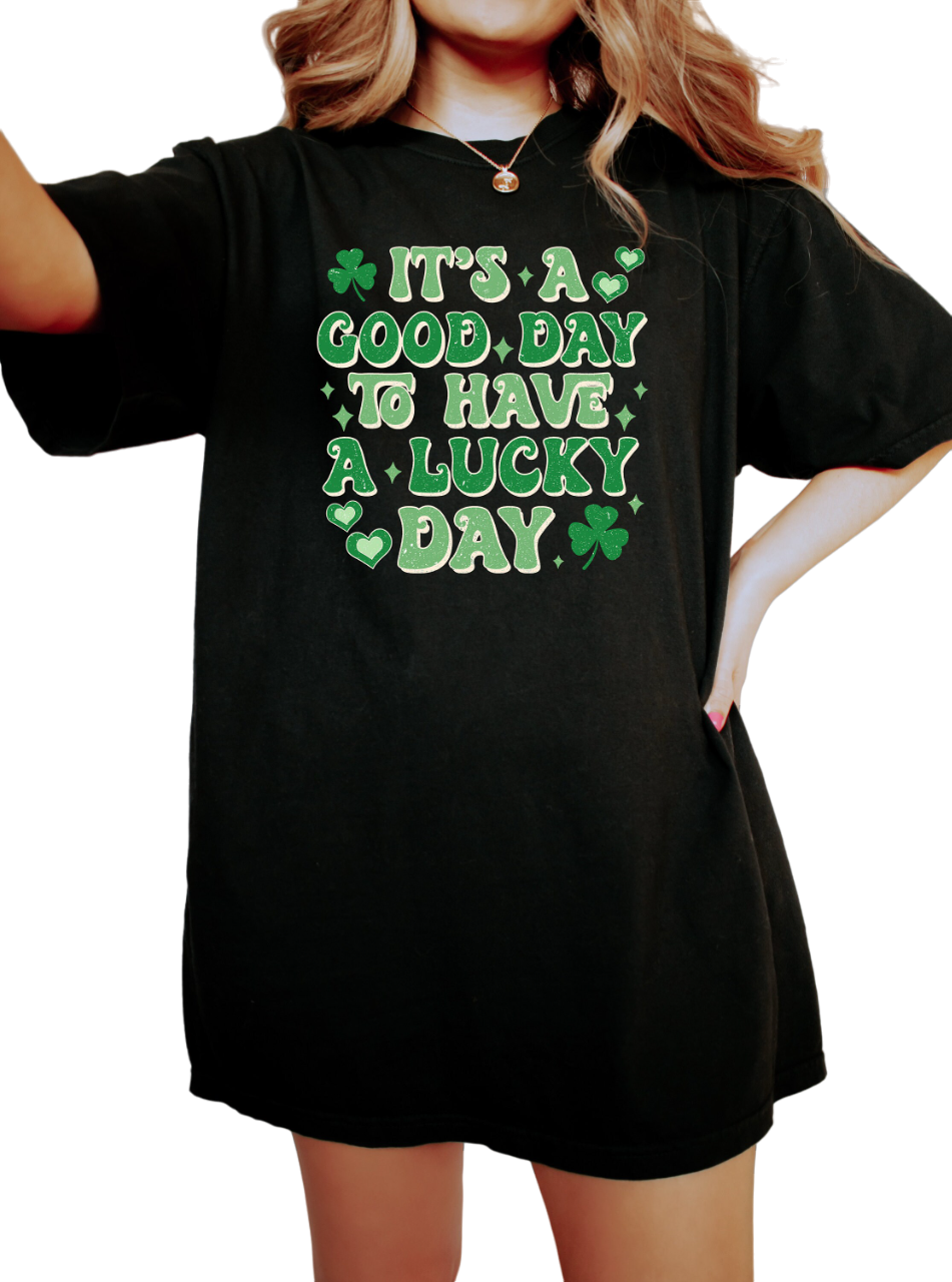 Retro St Patty's Day Vintage Washed Shirt, Good Day To Have a Lucky Day  St Patrick's Day Shirt, Day