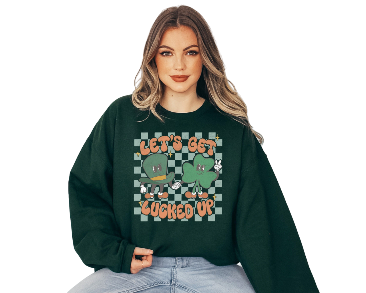 Lets Get Lucked Up Sweatshirt, Lucky Clover Sweater, St Patricks Day Sweatshirt, Lucky Pullover,