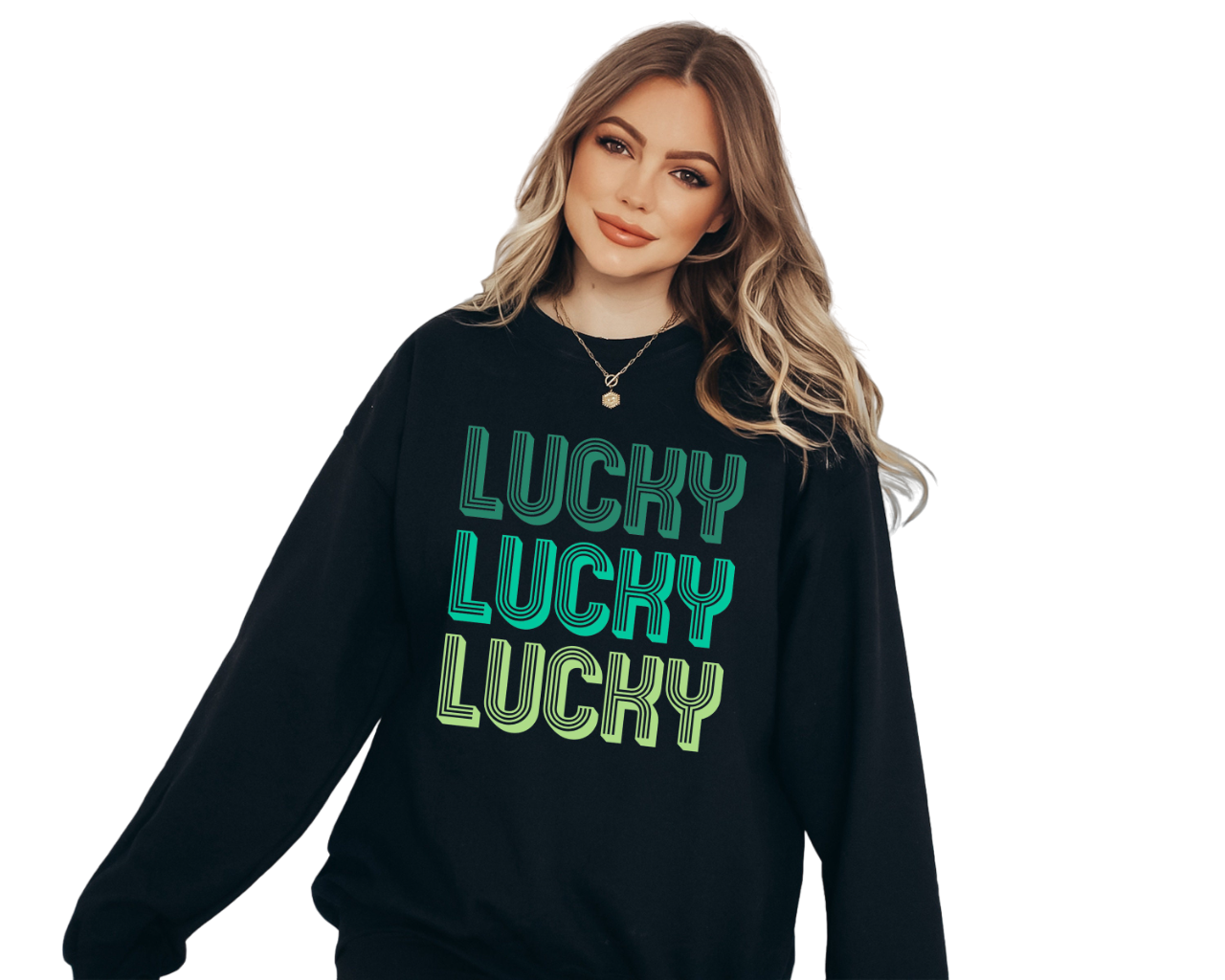 Retro Lucky Clover Sweatshirt, Lucky Clover Sweater, St Patricks Day Sweatshirt, Lucky Pullover,